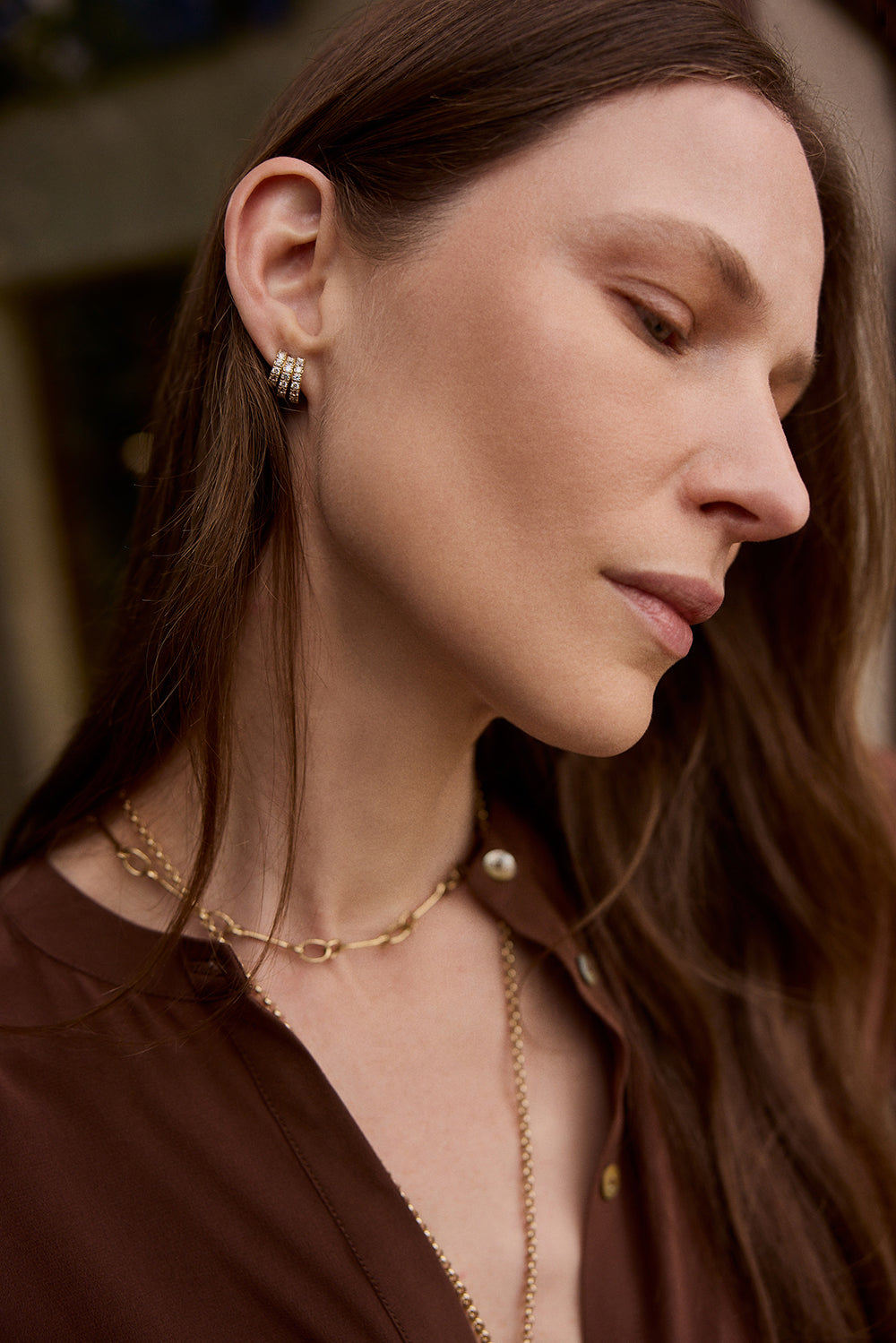 Classic Pavé Earring Stack | Gold