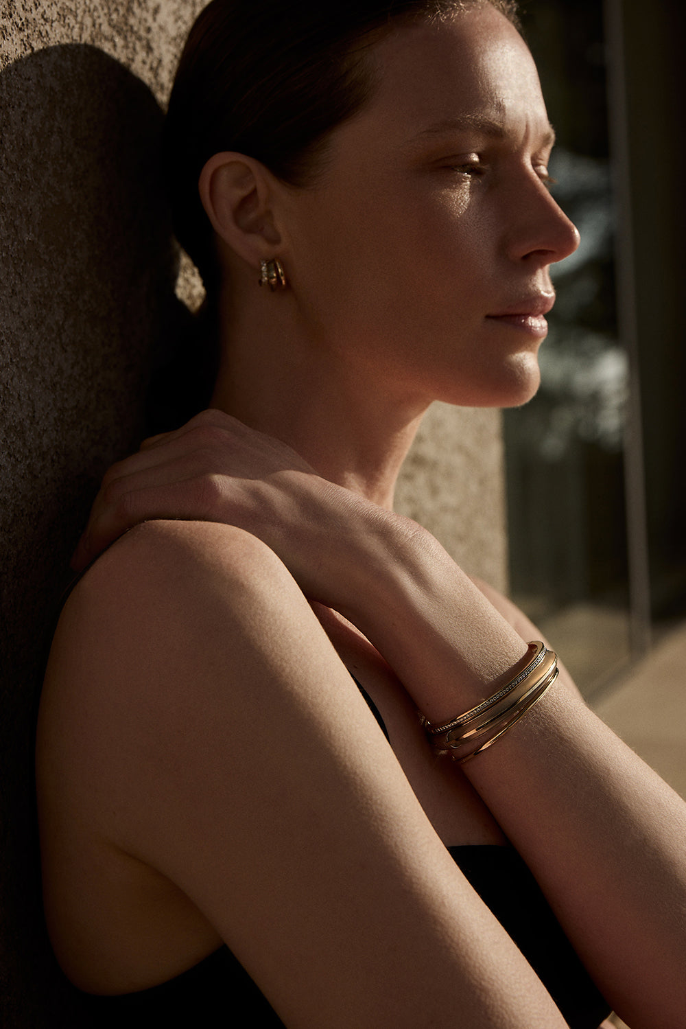 Classic Bangle Stack | Grey Agate