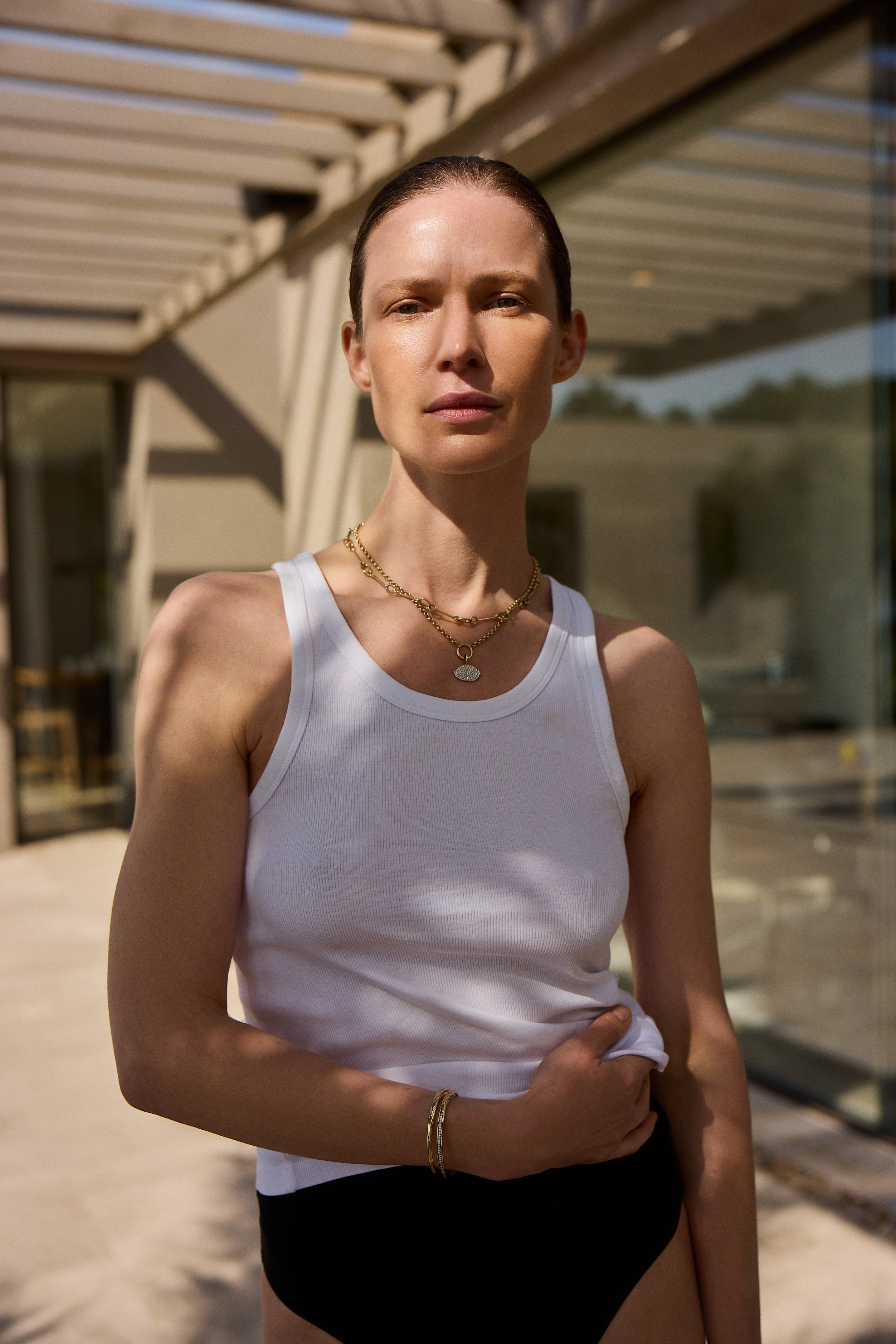 Diamond Cluster Collector Necklace — 3.5 mm — 45 cm | Gold