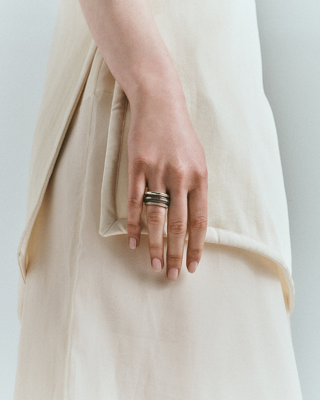 Essential Gem Stacking Ring - Grey Agate