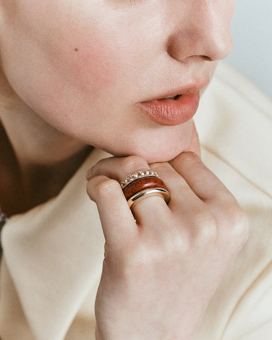 Single Line Morganite Ring