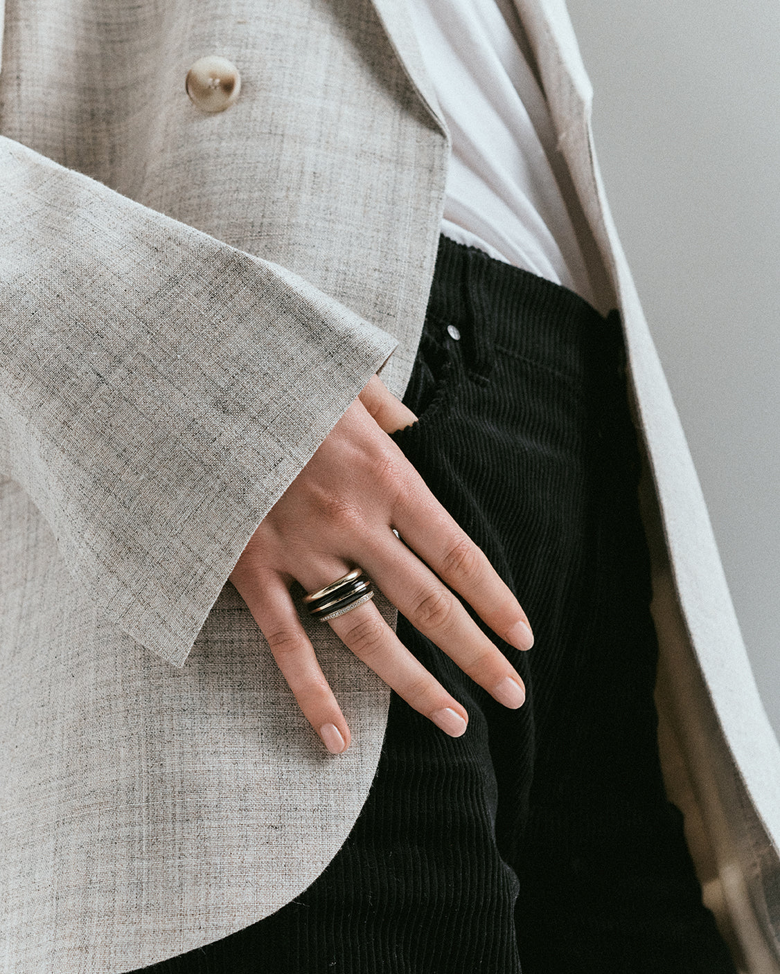 Essential Gem Stacking Ring Black Onyx