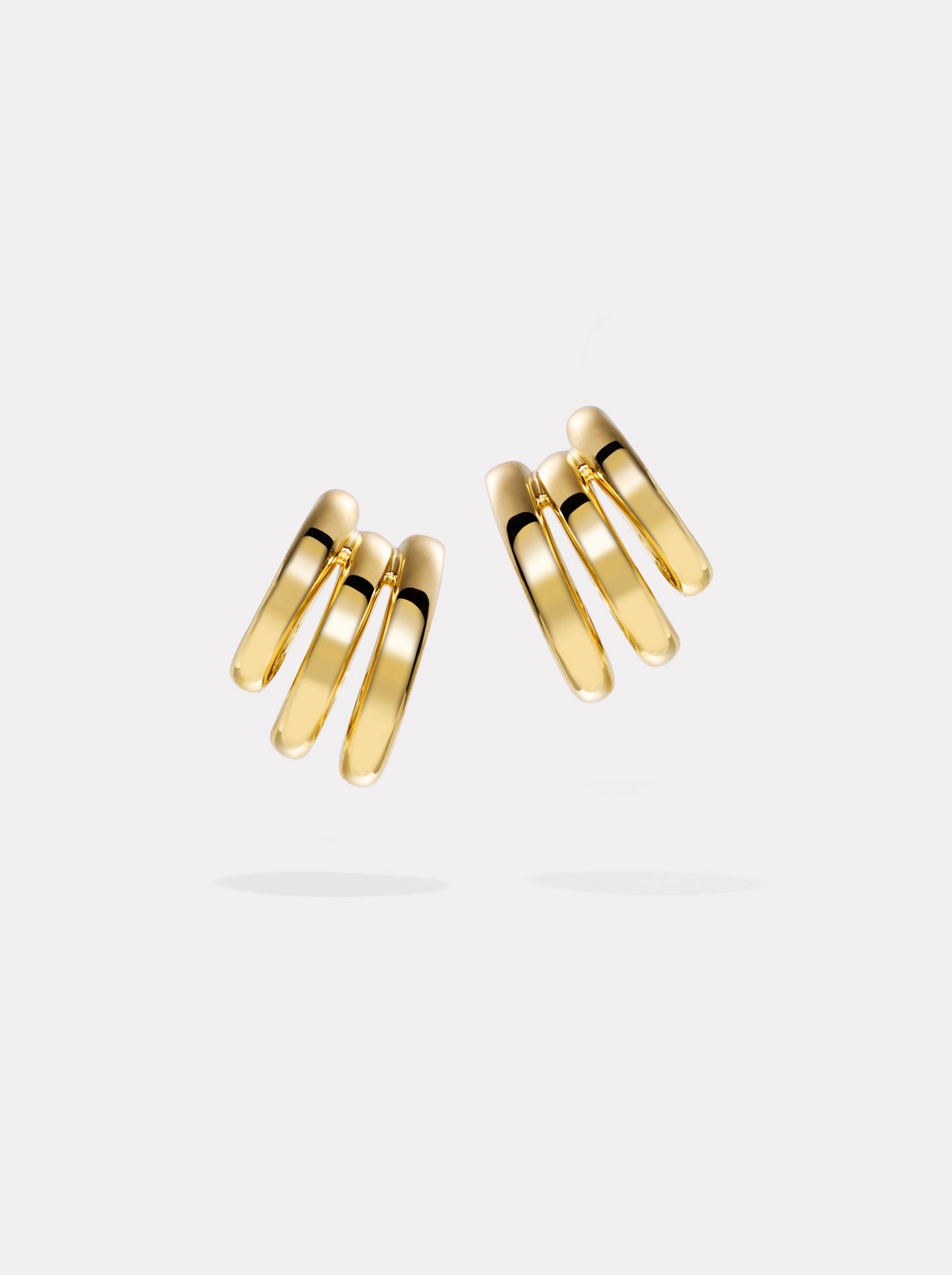 By Pariah Classic 14K Gold 3 Stacked Earrings