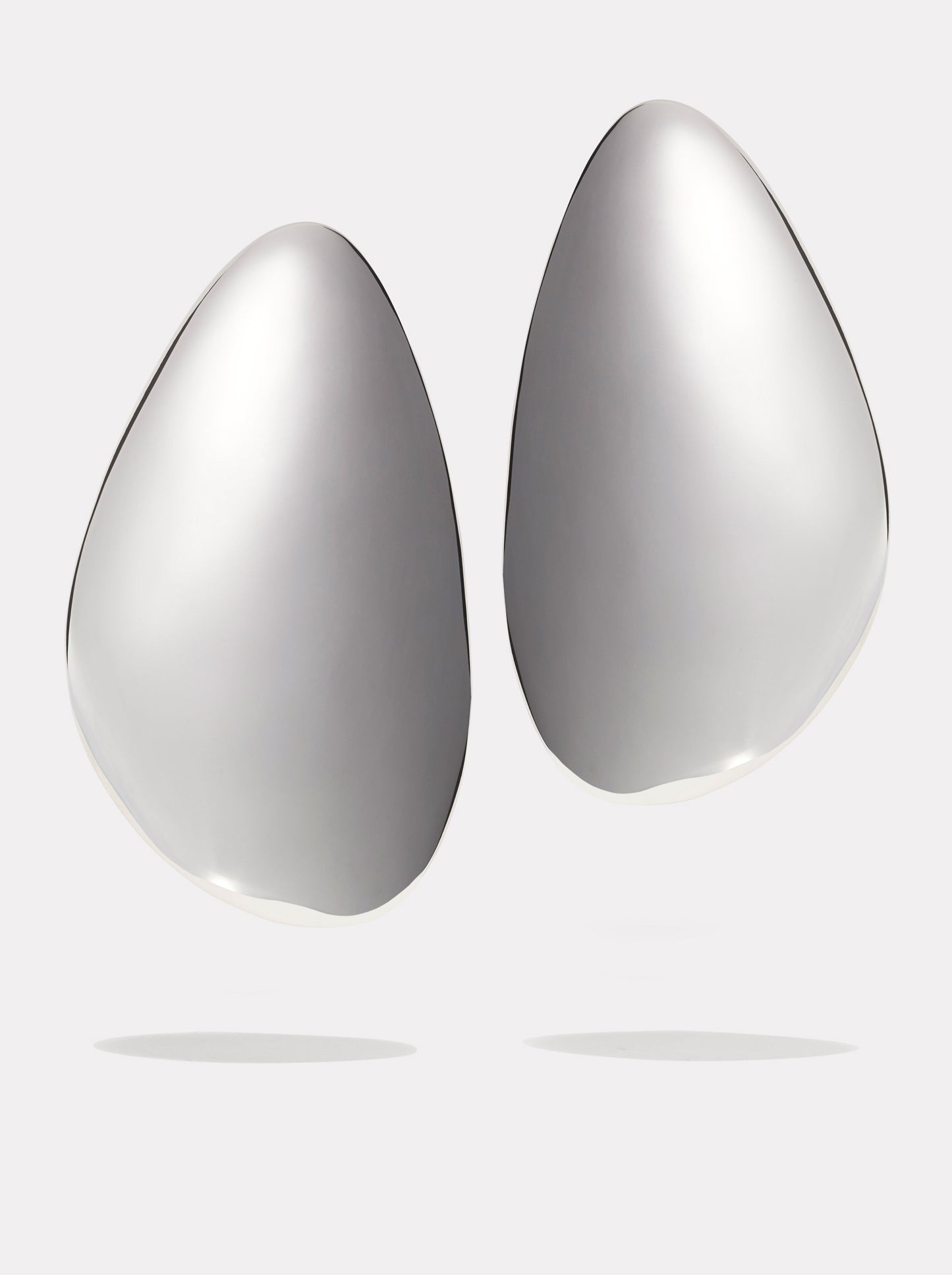Large Sculptural Earrings Silver