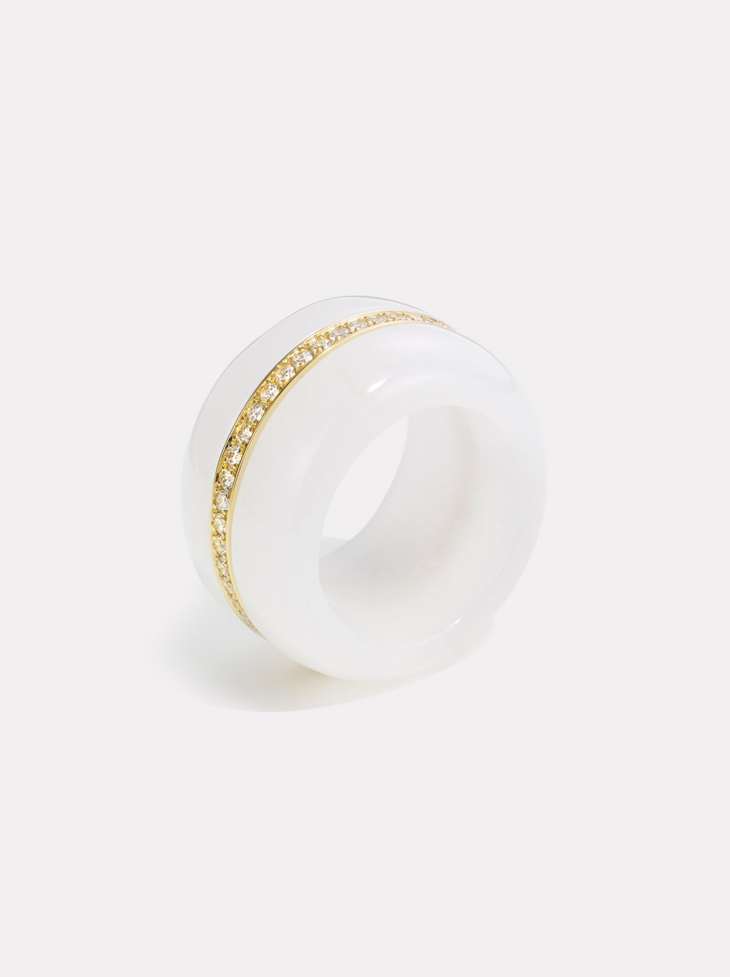 Diamond Pebble Cocktail Ring in White Jasper By Pariah