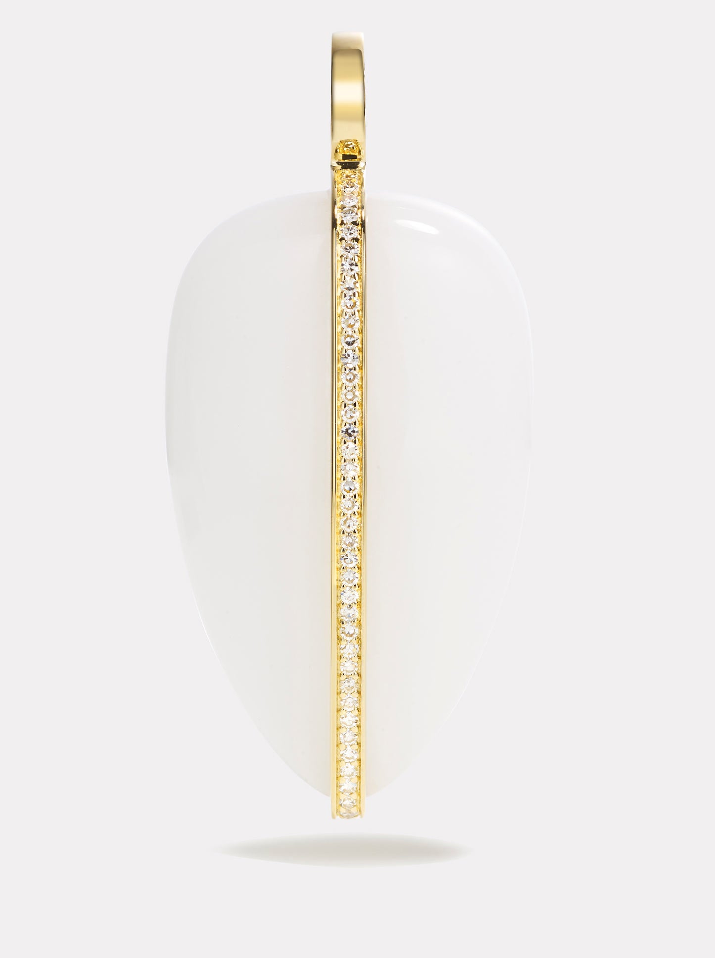 XL Diamond Pebble Pendant | White Jasper