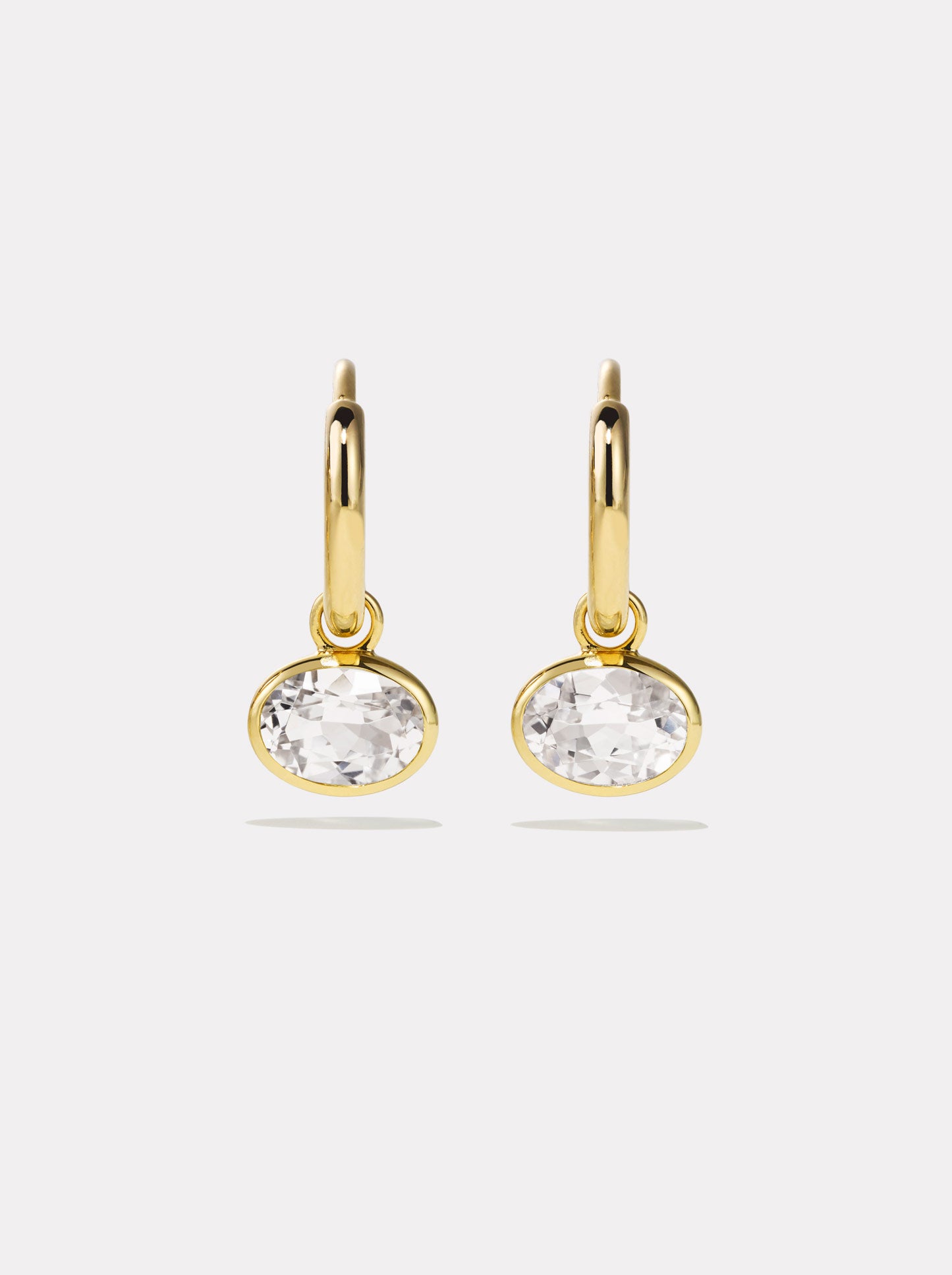 Orbit Hoops | White Topaz