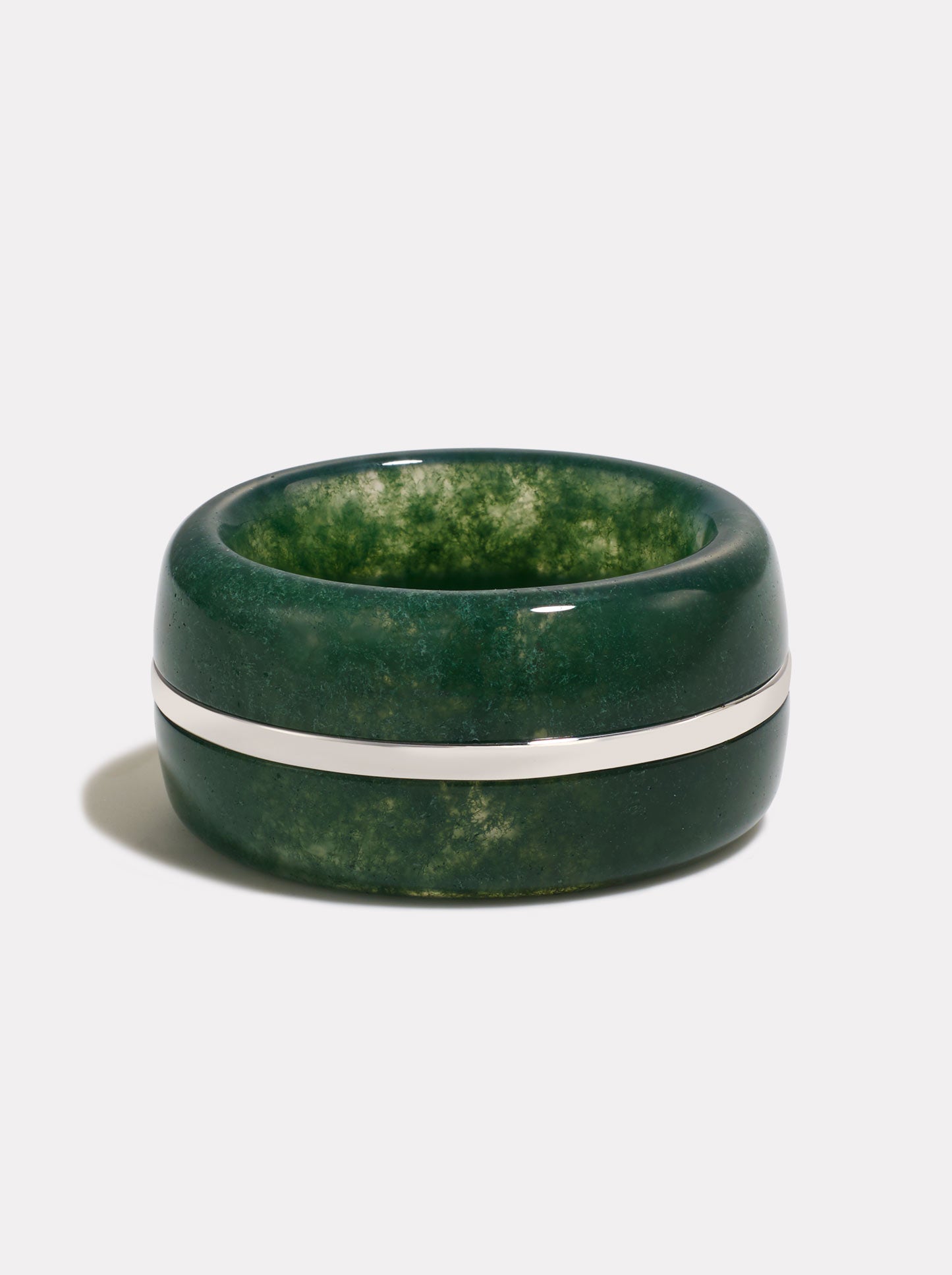 The Essential Wide Ring | Silver & Moss Agate
