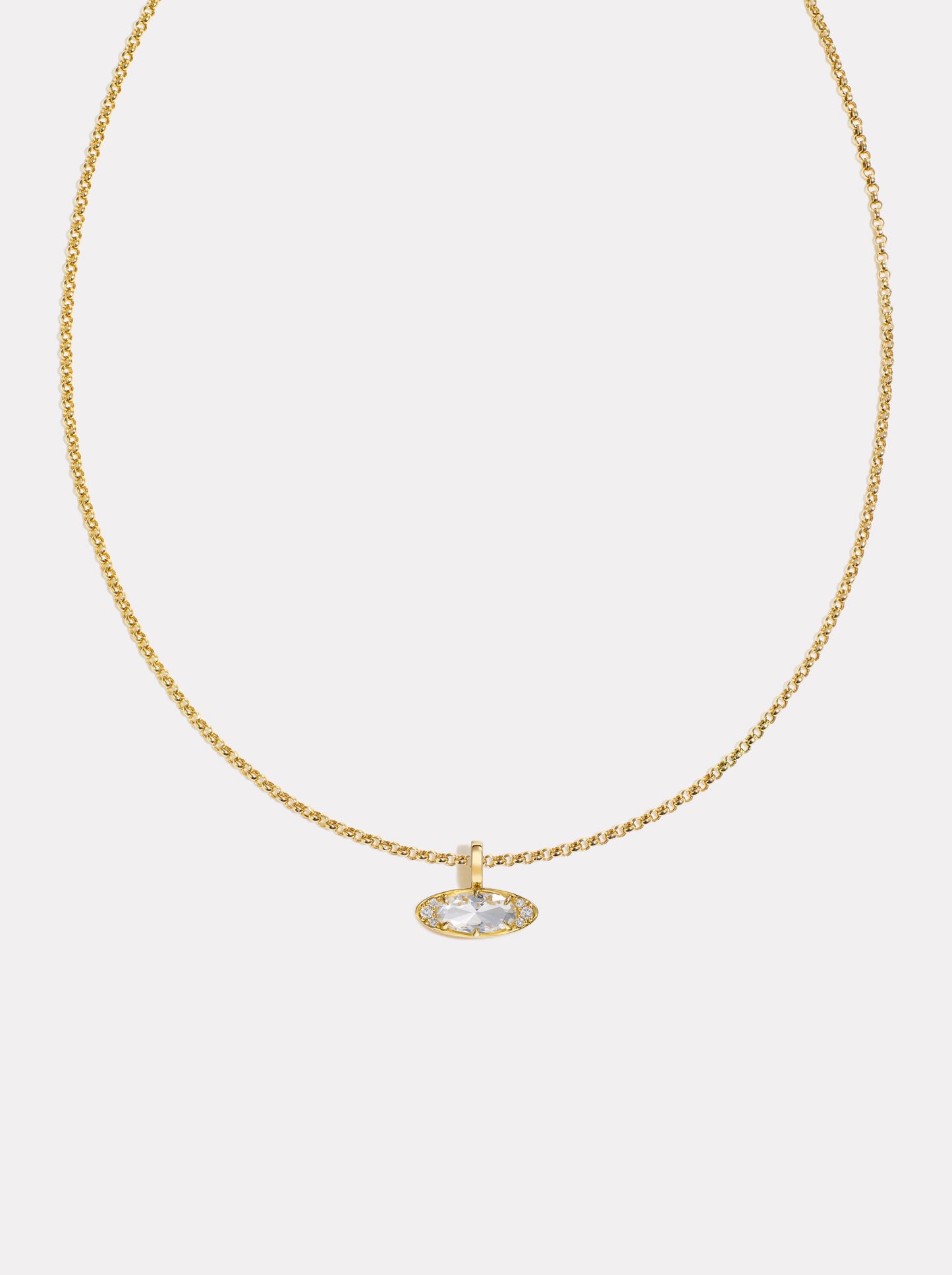 Ellipse Necklace White Topaz