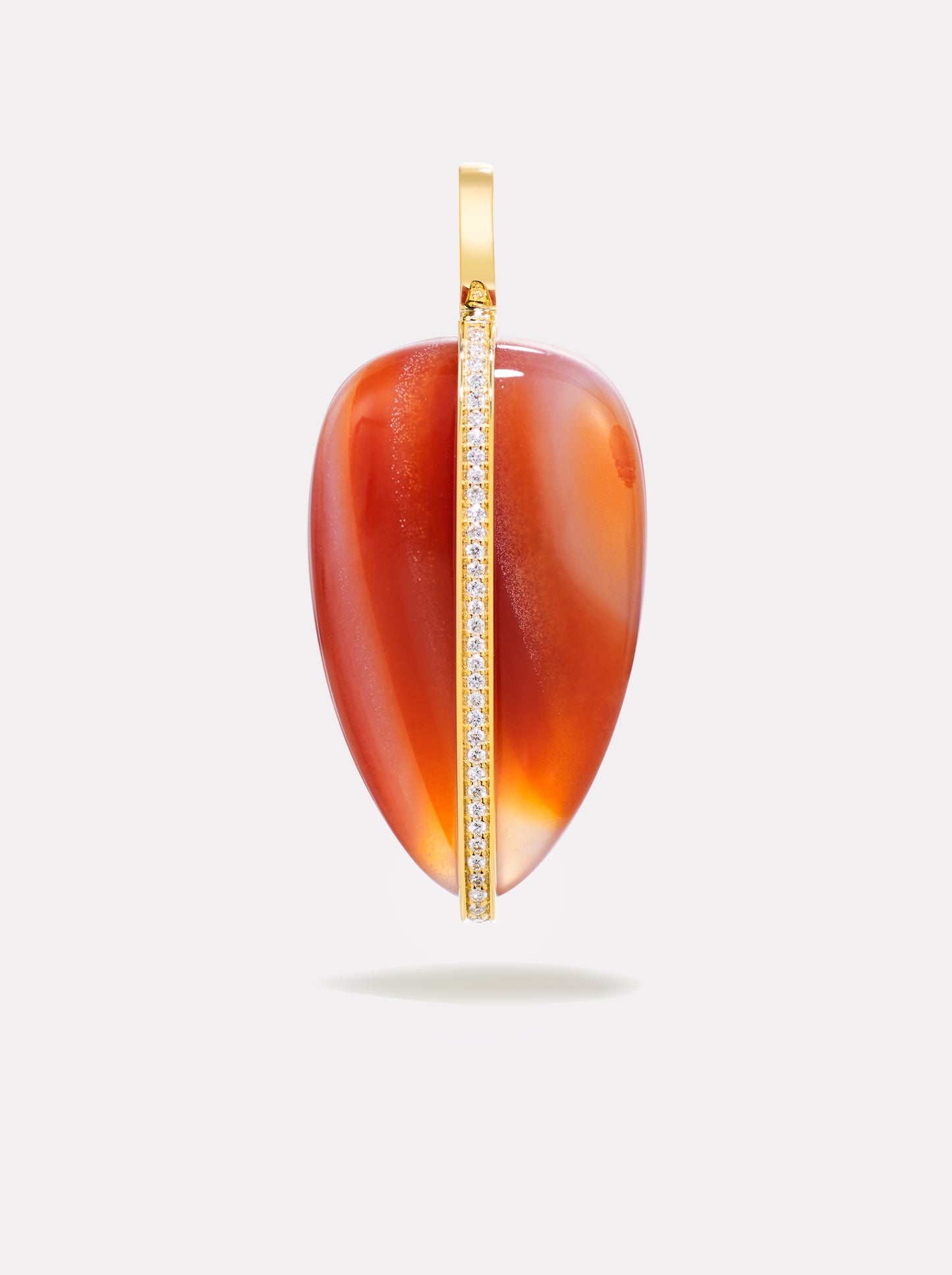 Large Diamond Pebble Pendant | Red Carnelian