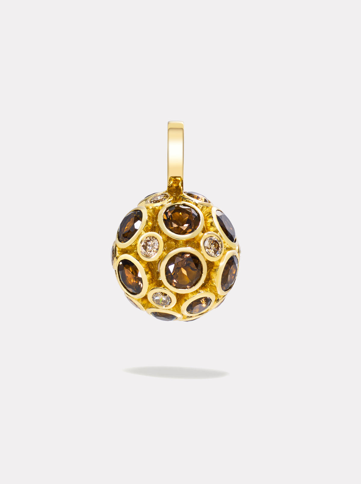 Orbit Globe Pendant | Smokey Quartz, Champagne Diamond