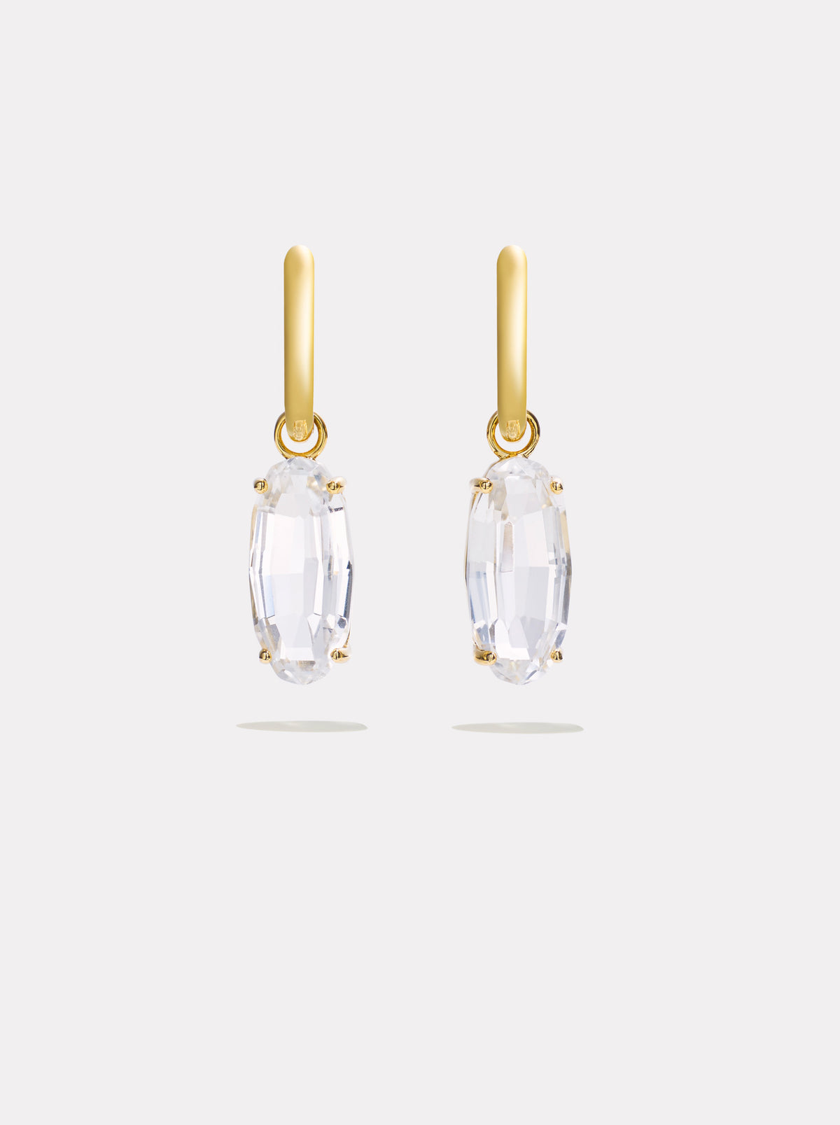 Ellipse Step Hoops | White Topaz