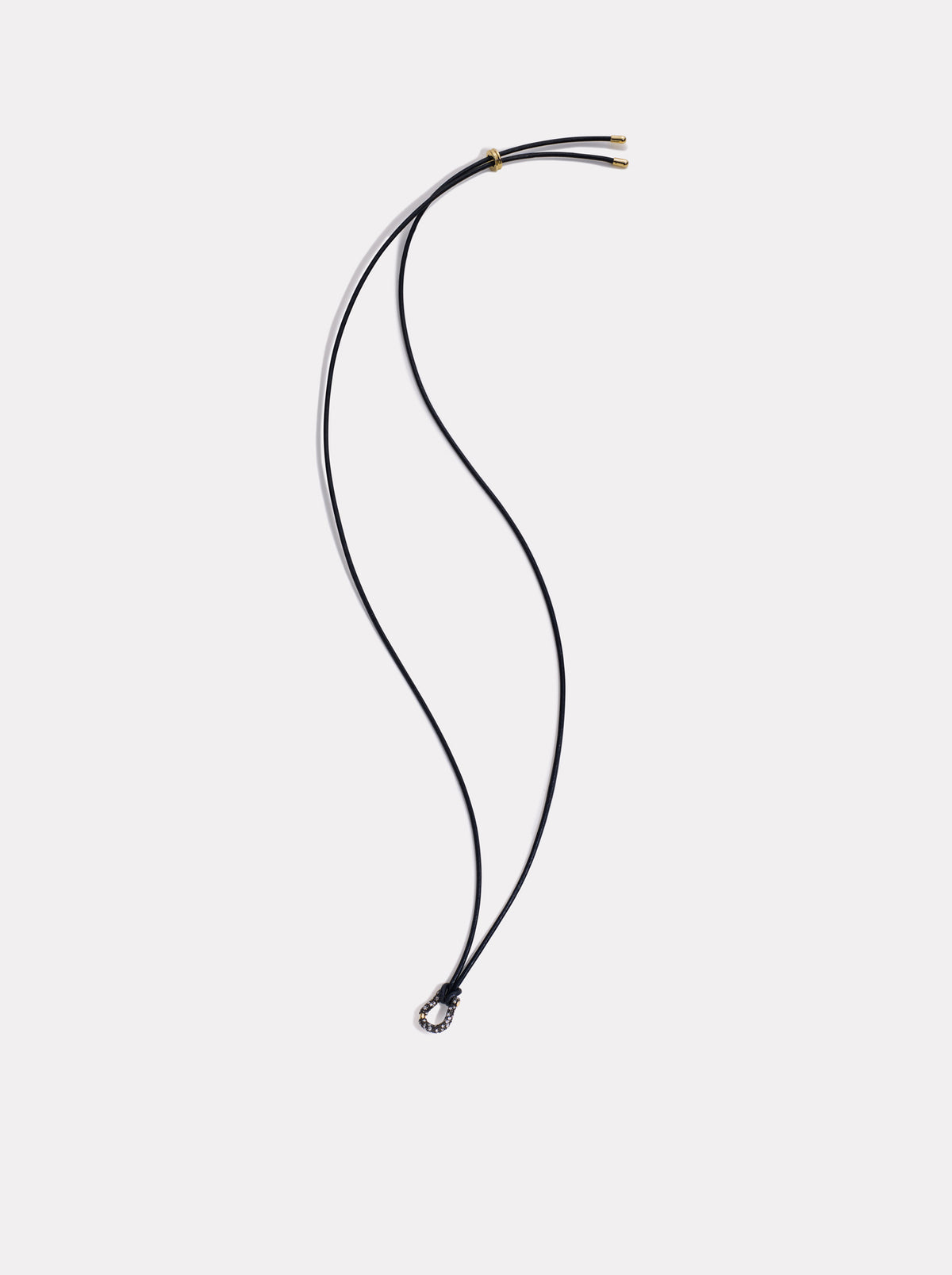 Fortuna Leather Necklace | Diamond & Black Rhodium
