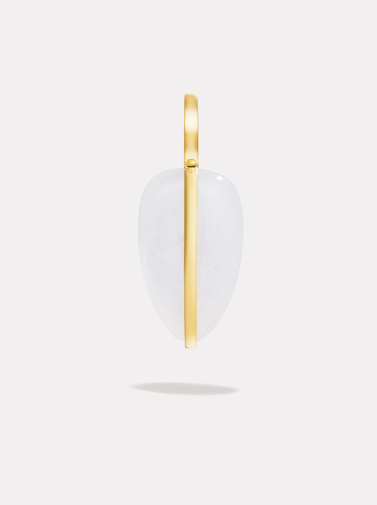Small Pebble Pendant in White Jasper | 14K