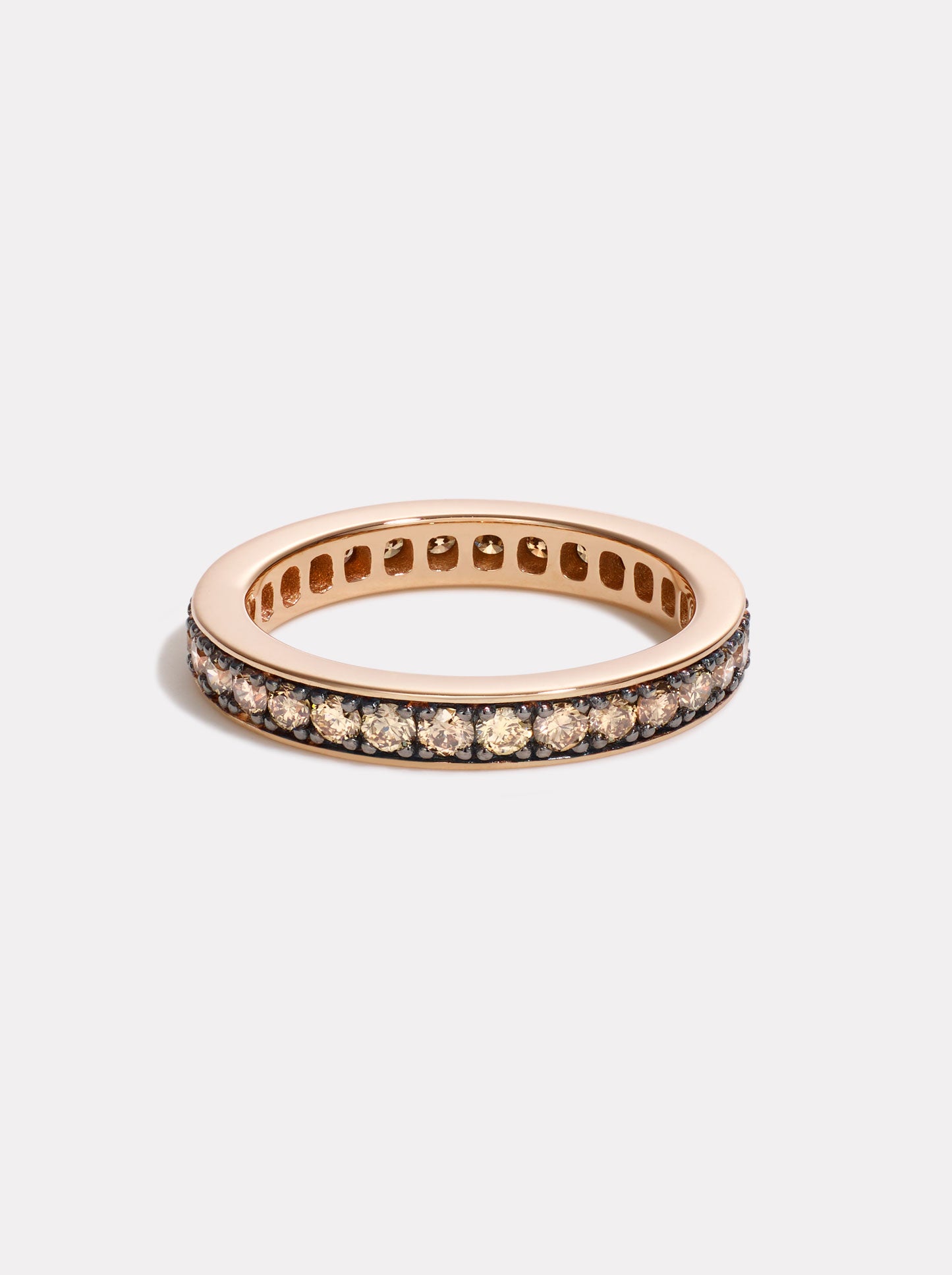 Chubby Champagne Diamond Band - Rose Gold