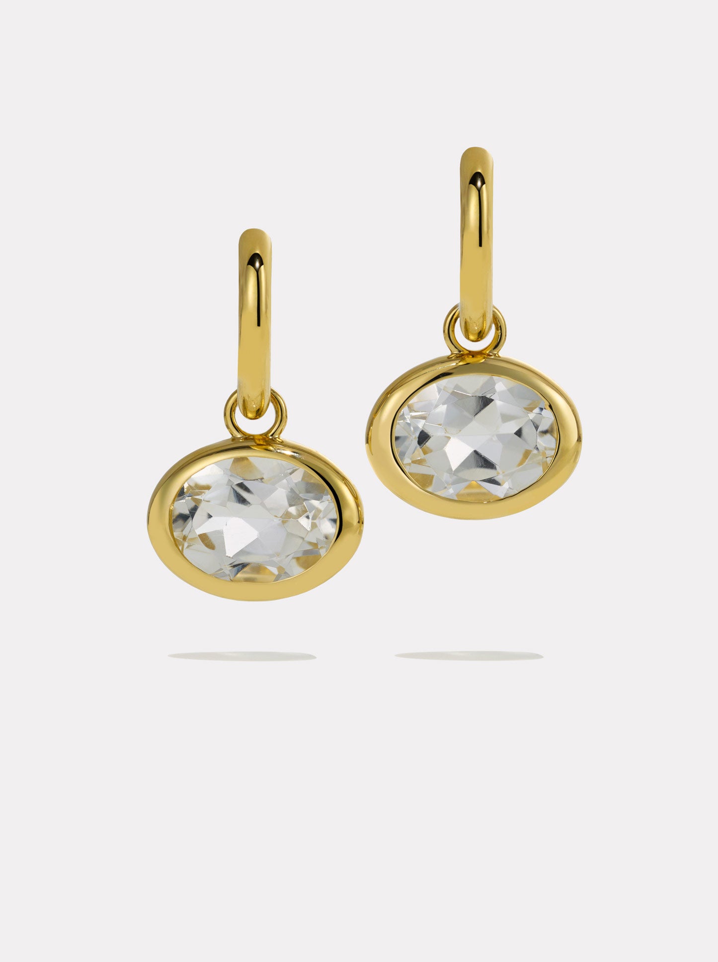 XL Orbit Hoops | White Topaz