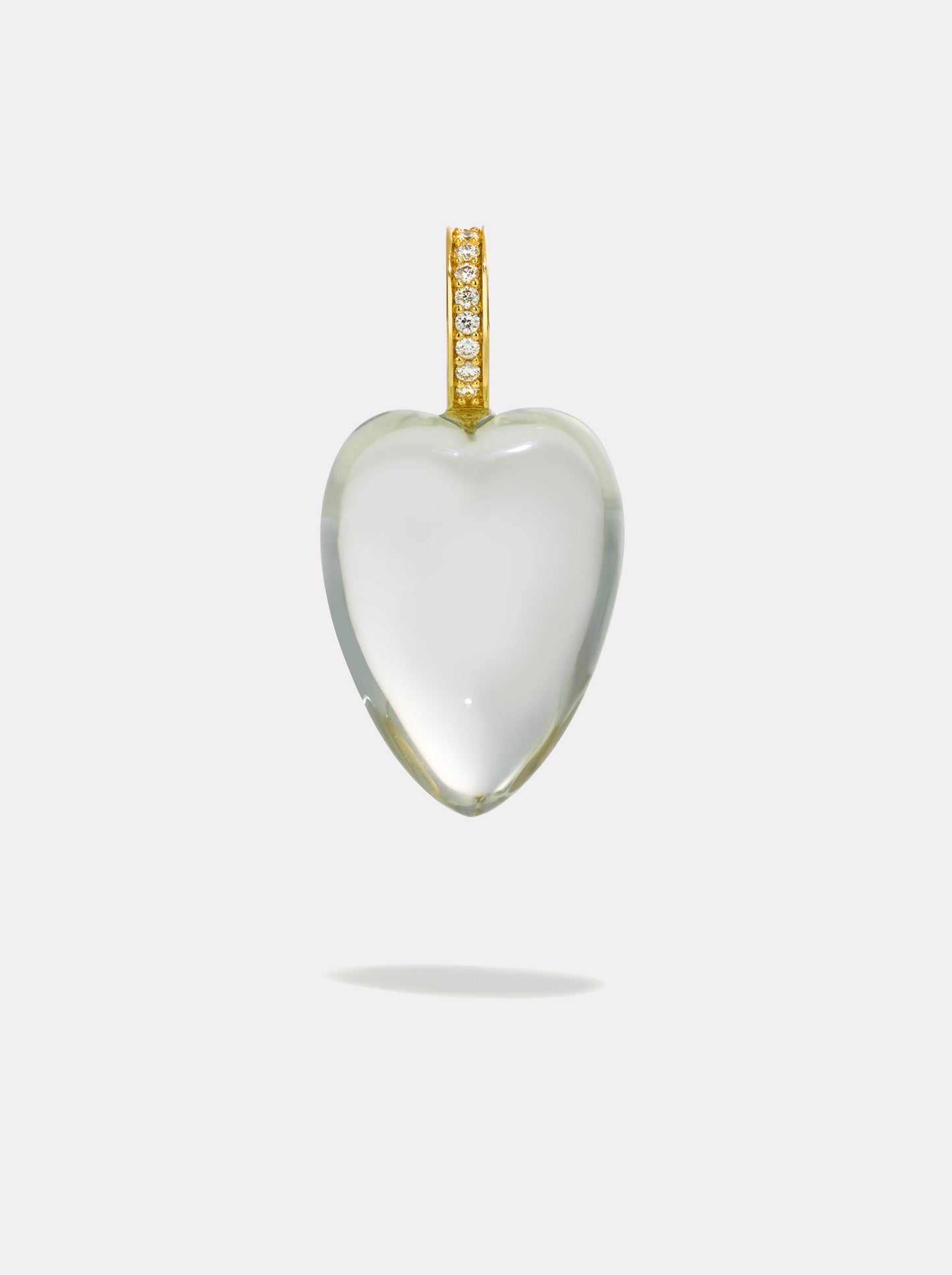 Heartstone Diamond Pendant | Green Amethyst