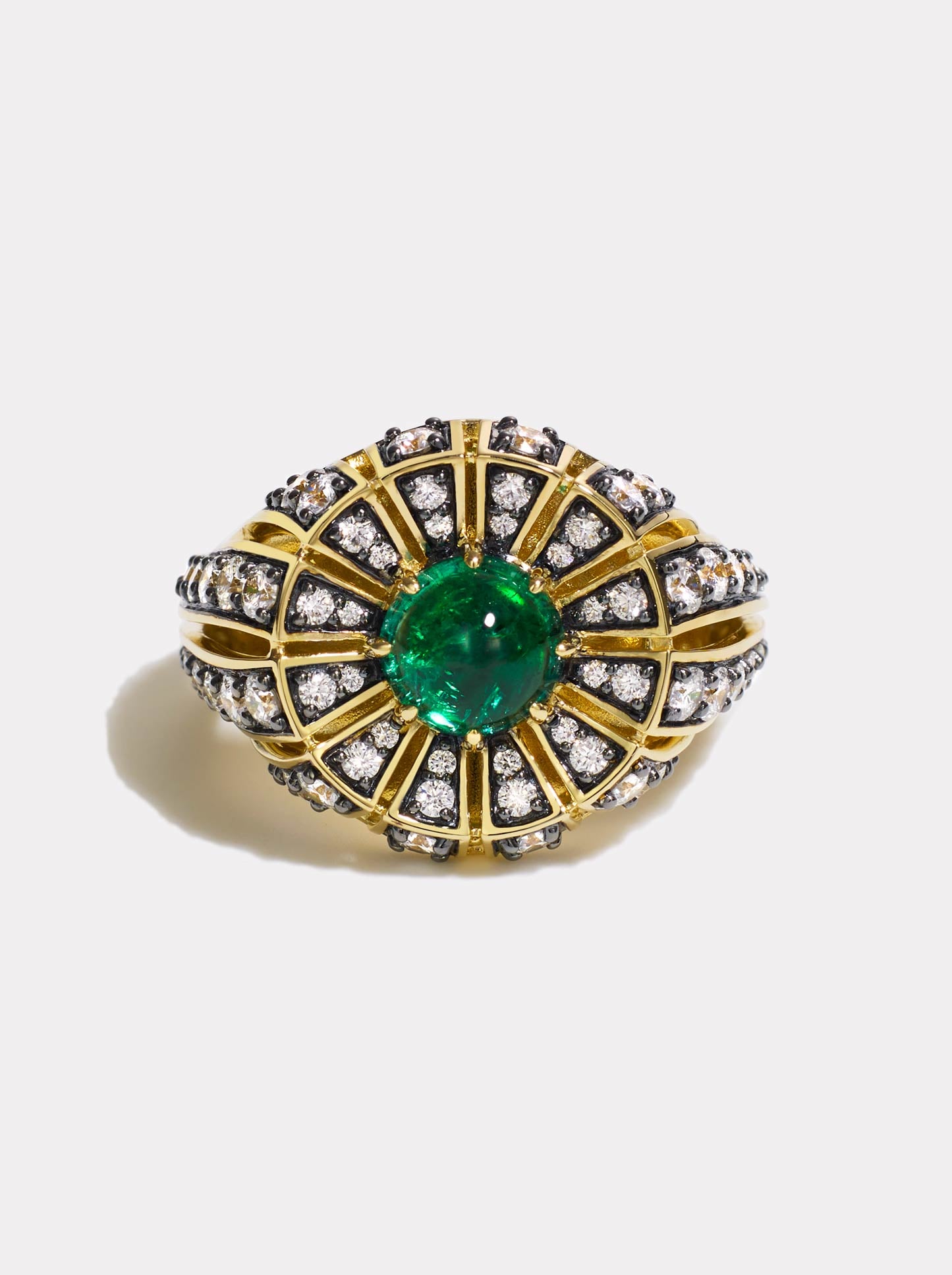 Aurora Cocktail Ring Emerald