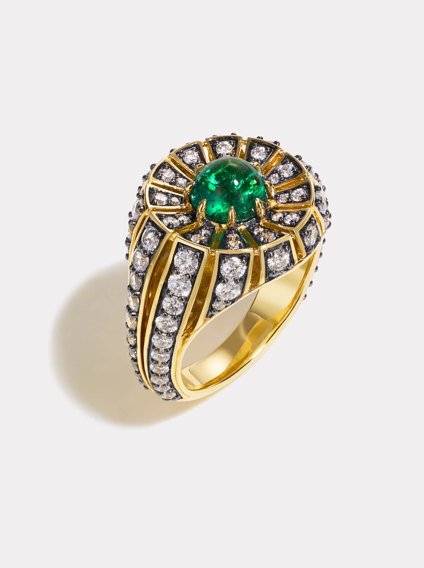 Aurora Cocktail Ring Emerald