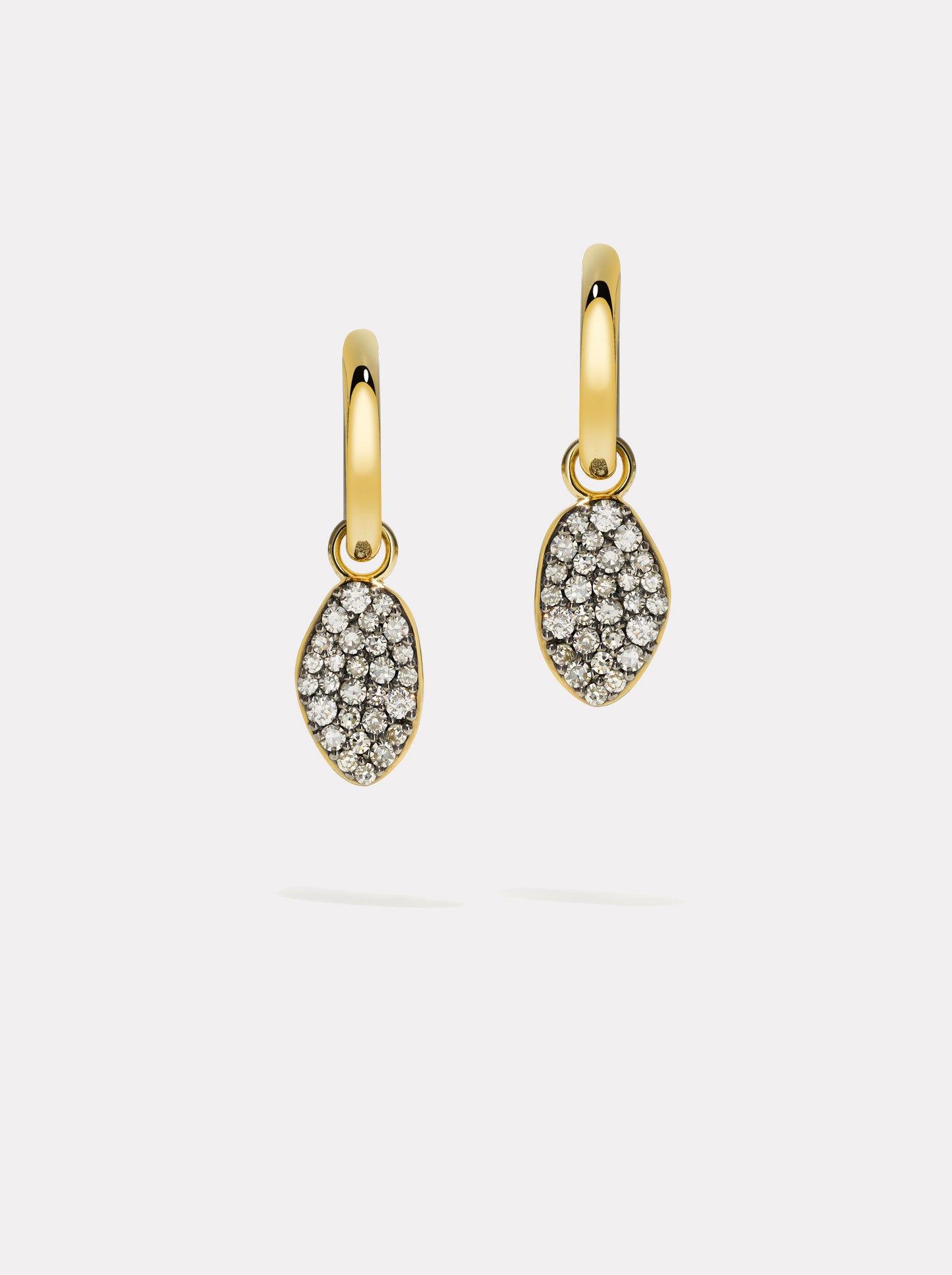 Diamond Cluster Drop Earrings | Gold & Black Rhodium