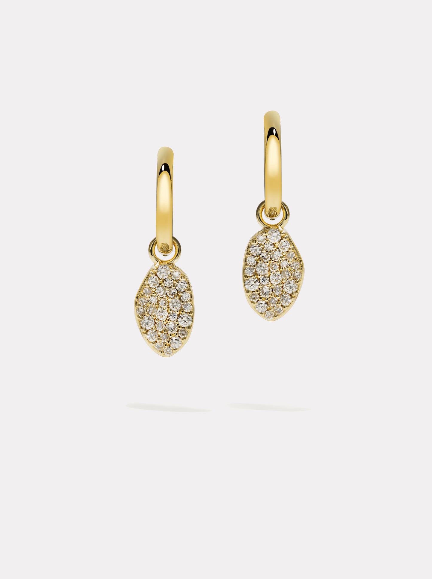 Diamond Cluster Drop Earrings | Gold