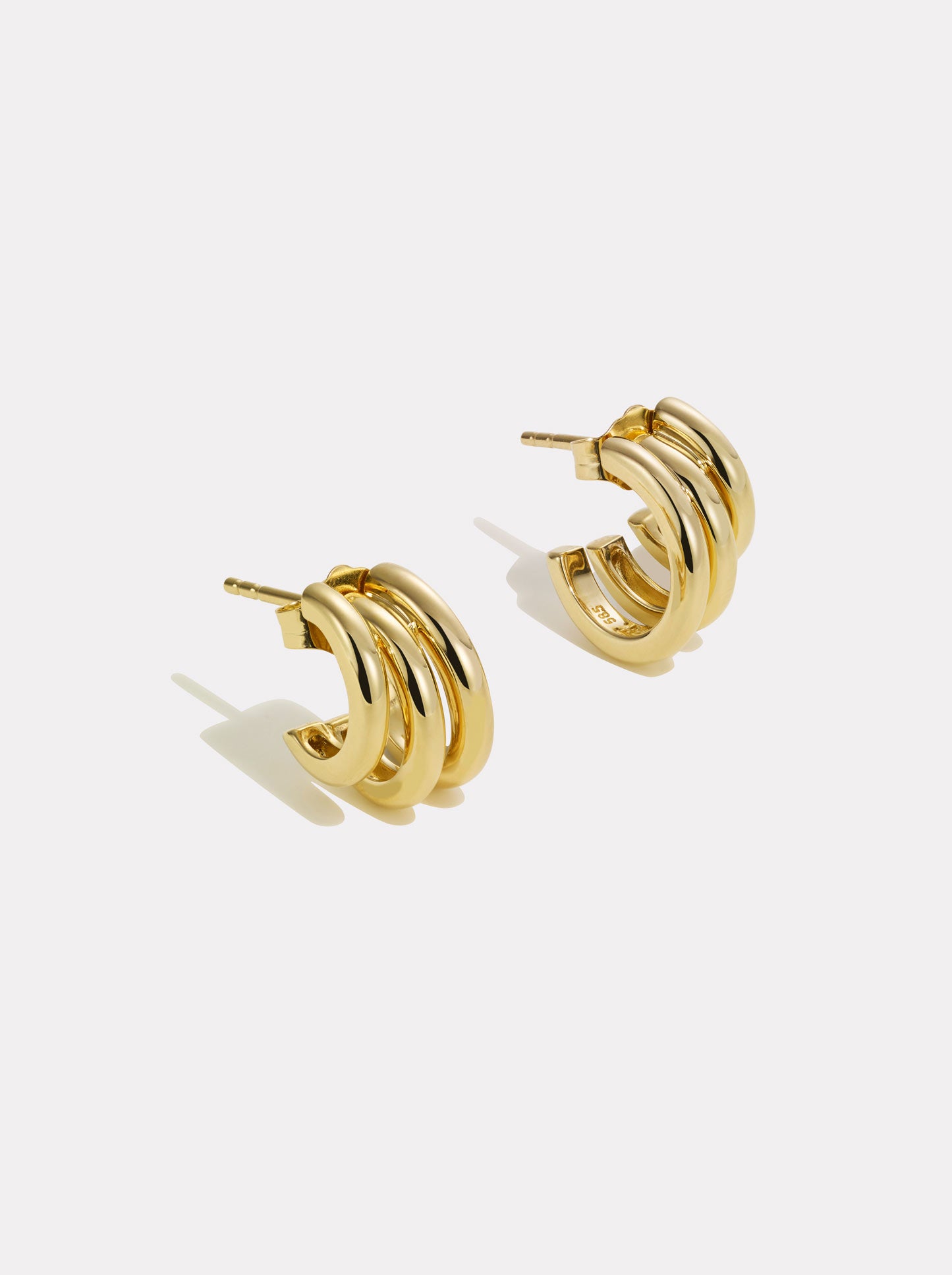 By Pariah Classic Gold Earring Stack - Side Profile