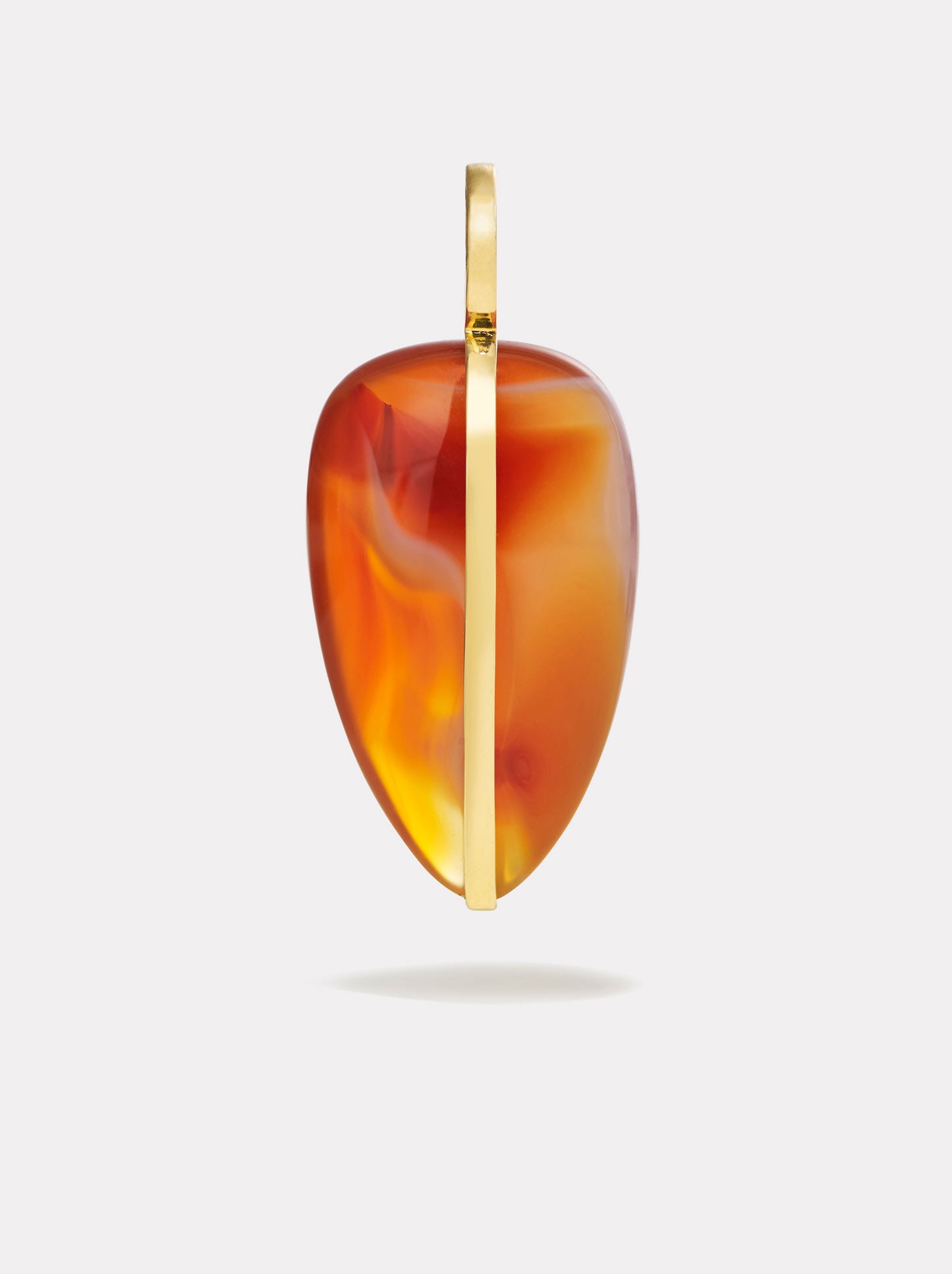 Large Pebble Pendant in Red Carnelian | 14K