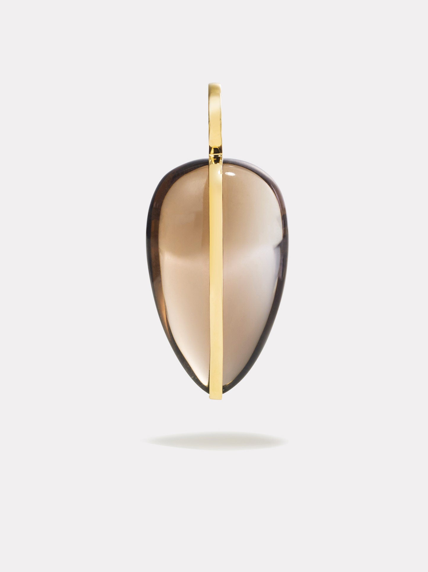 Large Pebble Pendant in Smokey Quartz | 14K