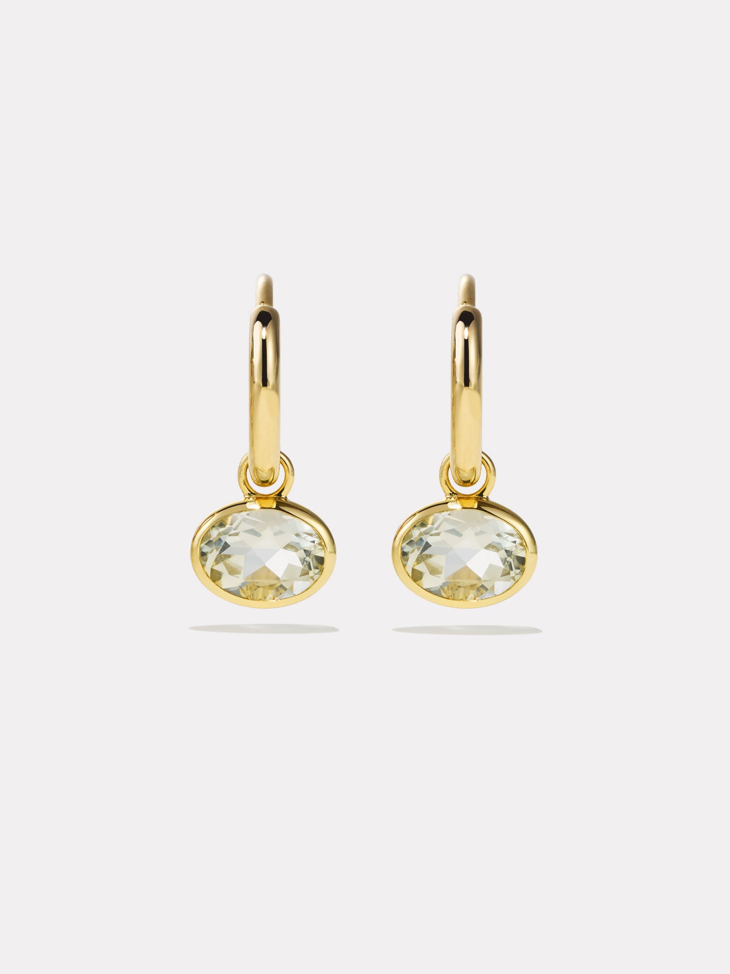 Orbit Hoops - Green Amethyst