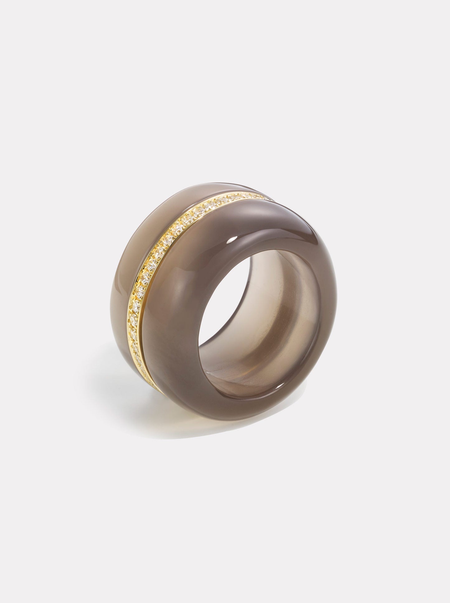Diamond Pebble Cocktail Ring | Grey Agate