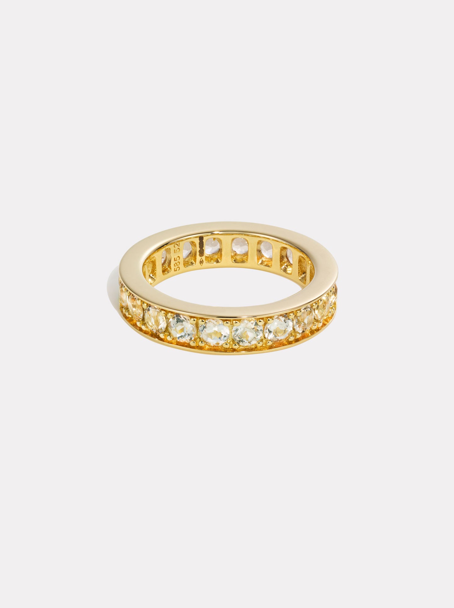 Single Line Green Amethyst Ring