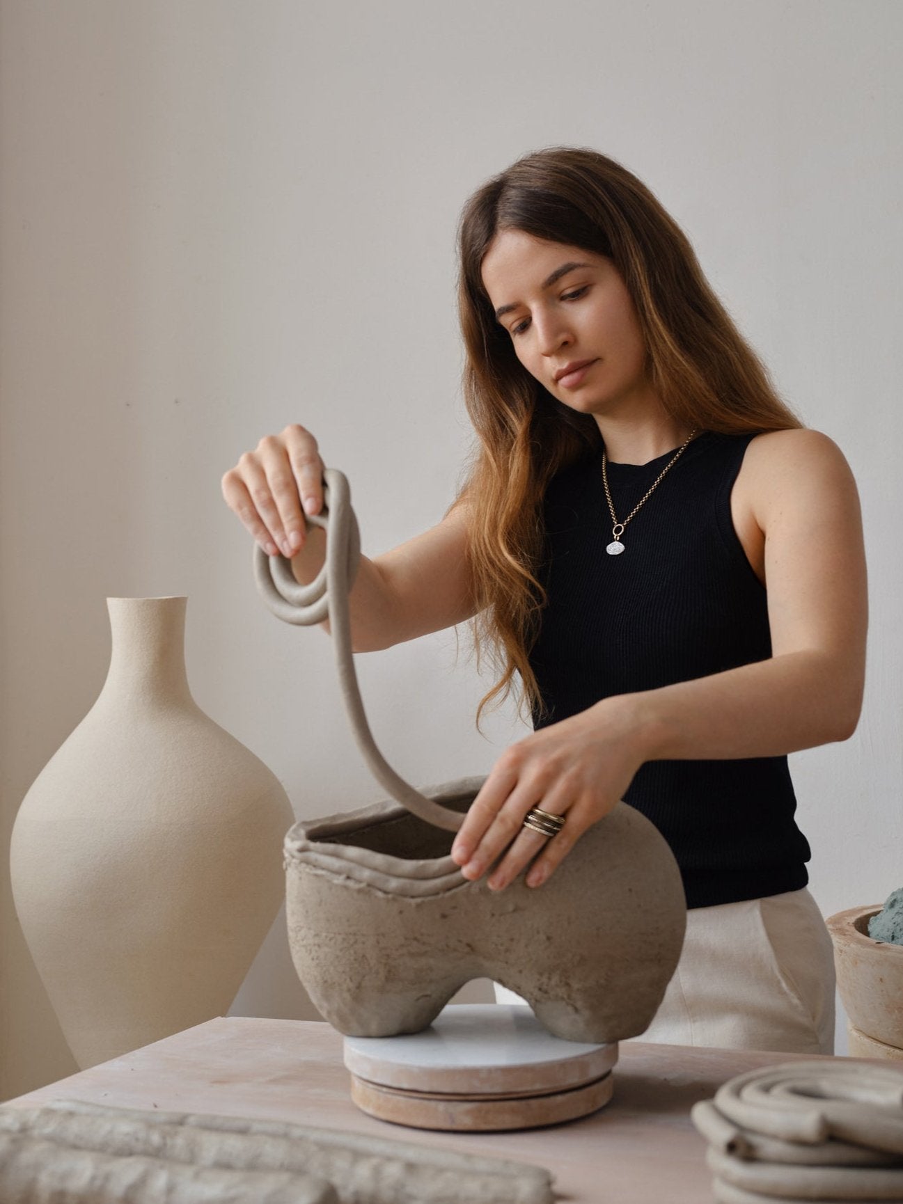 Diamond Cluster Collector Necklace — 3.5 mm — 45 cm | Black Rhodium