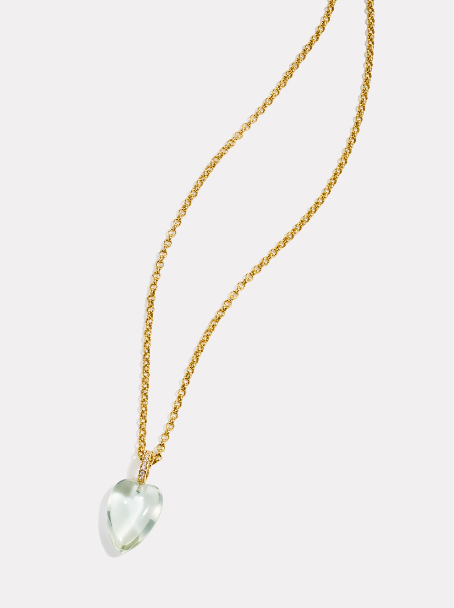 Heartstone Diamond Pendant | Green Amethyst