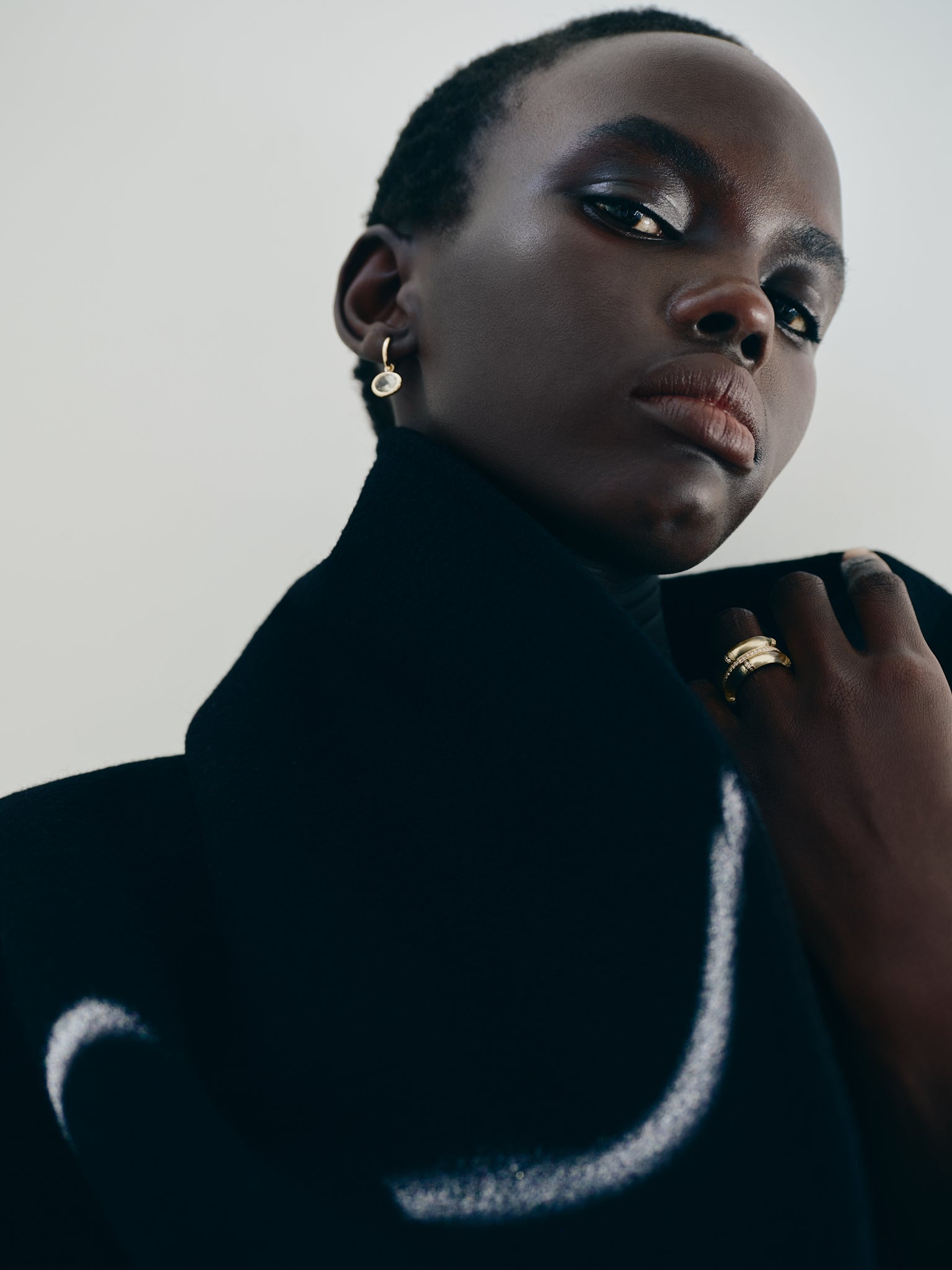 XL Orbit Hoops White Topaz