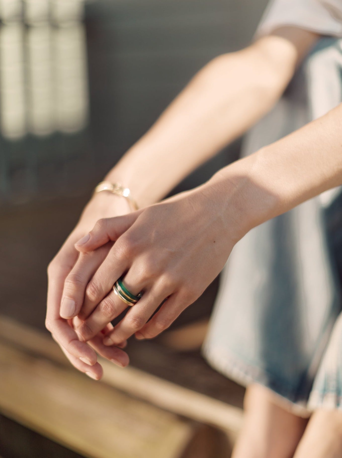 Essential Stacking Ring - Green Chalcedony