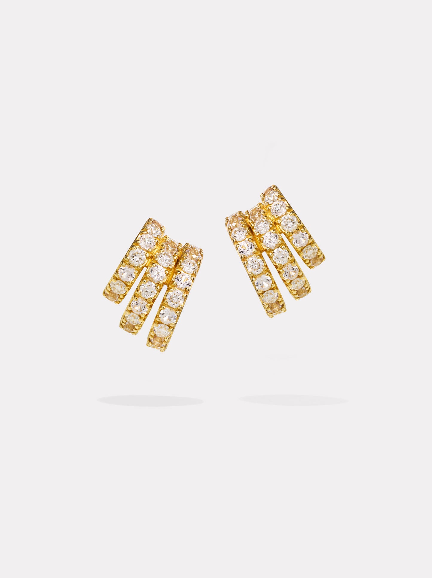 Classic Pave Earring Stack | Gold