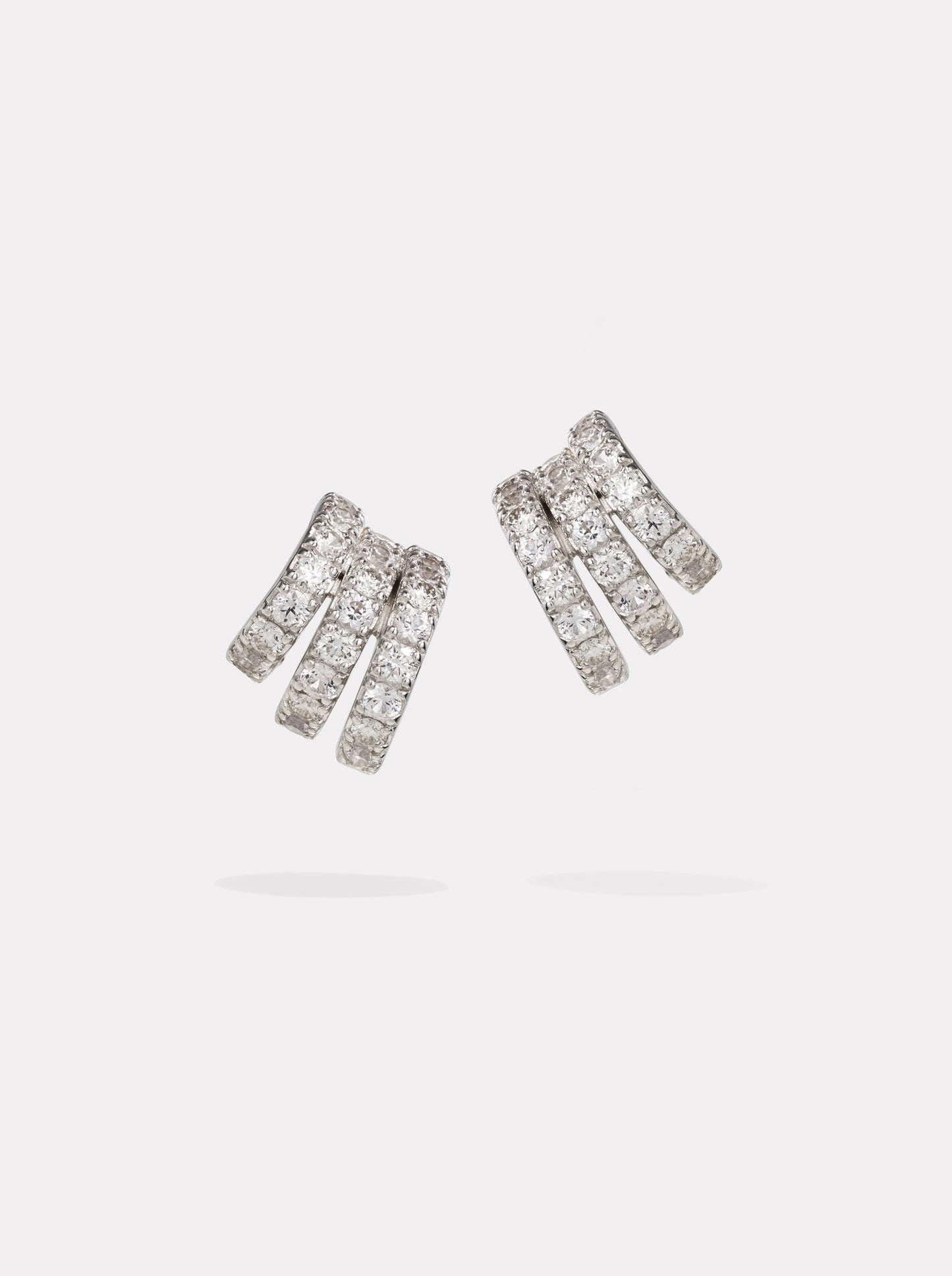 Classic Pavé Earring Stack | White Gold