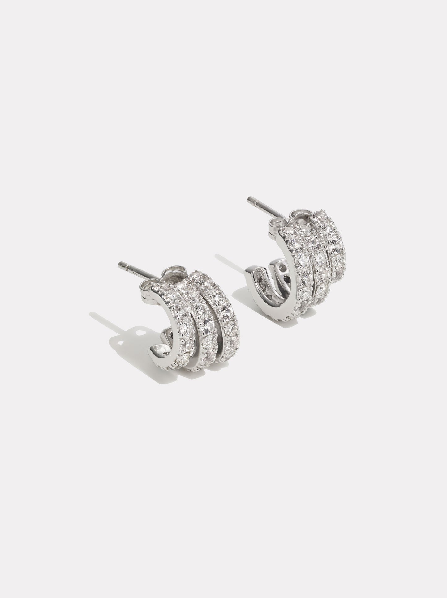 Classic Pavé Earring Stack | White Gold