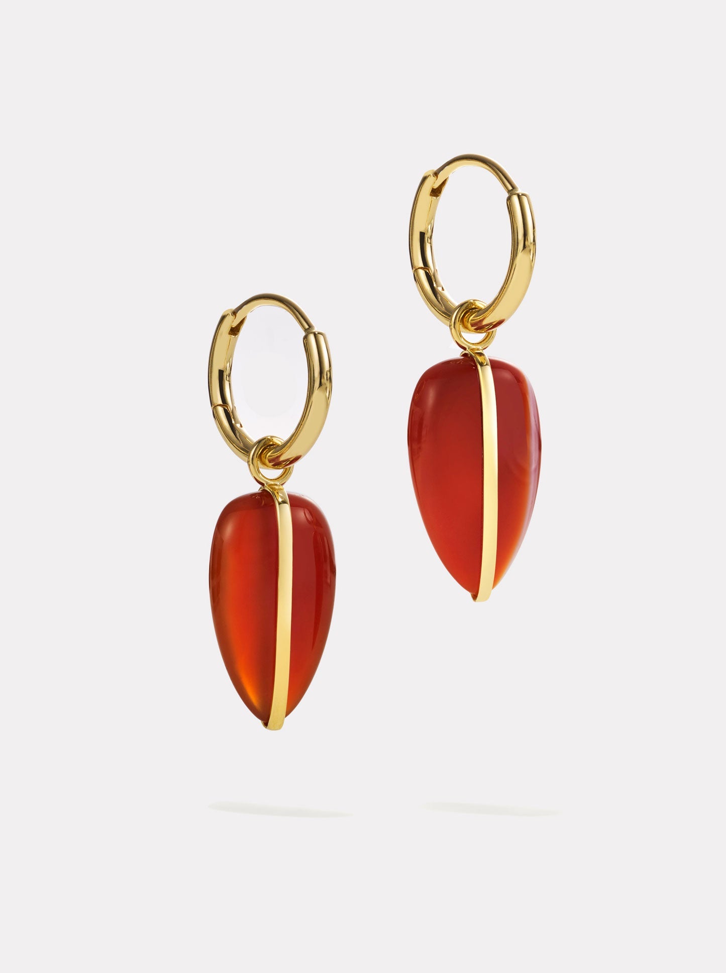 14K Pebble Earrings Red Carnelian