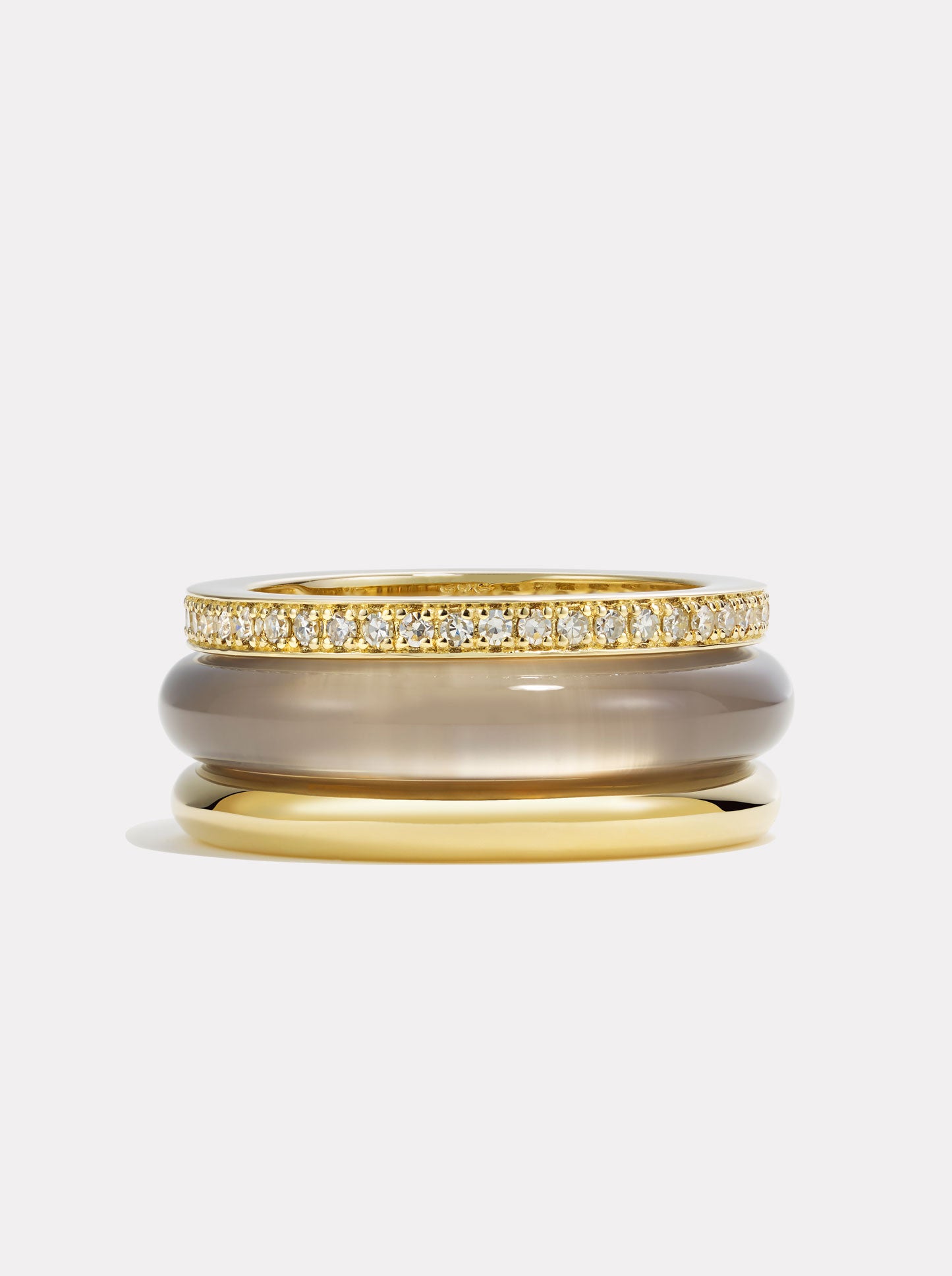 Stack_Slim Classic Ring Stack Grey Agate | White Diamond - 51