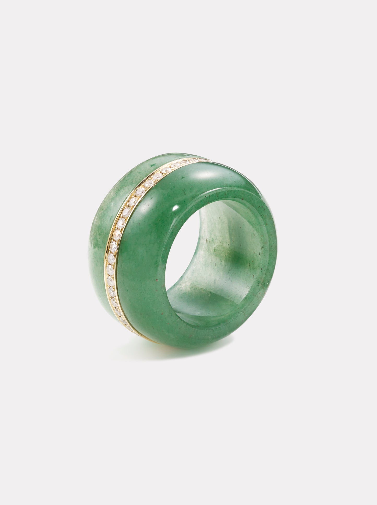 Diamond Pebble Cocktail Ring in Green Aventurine