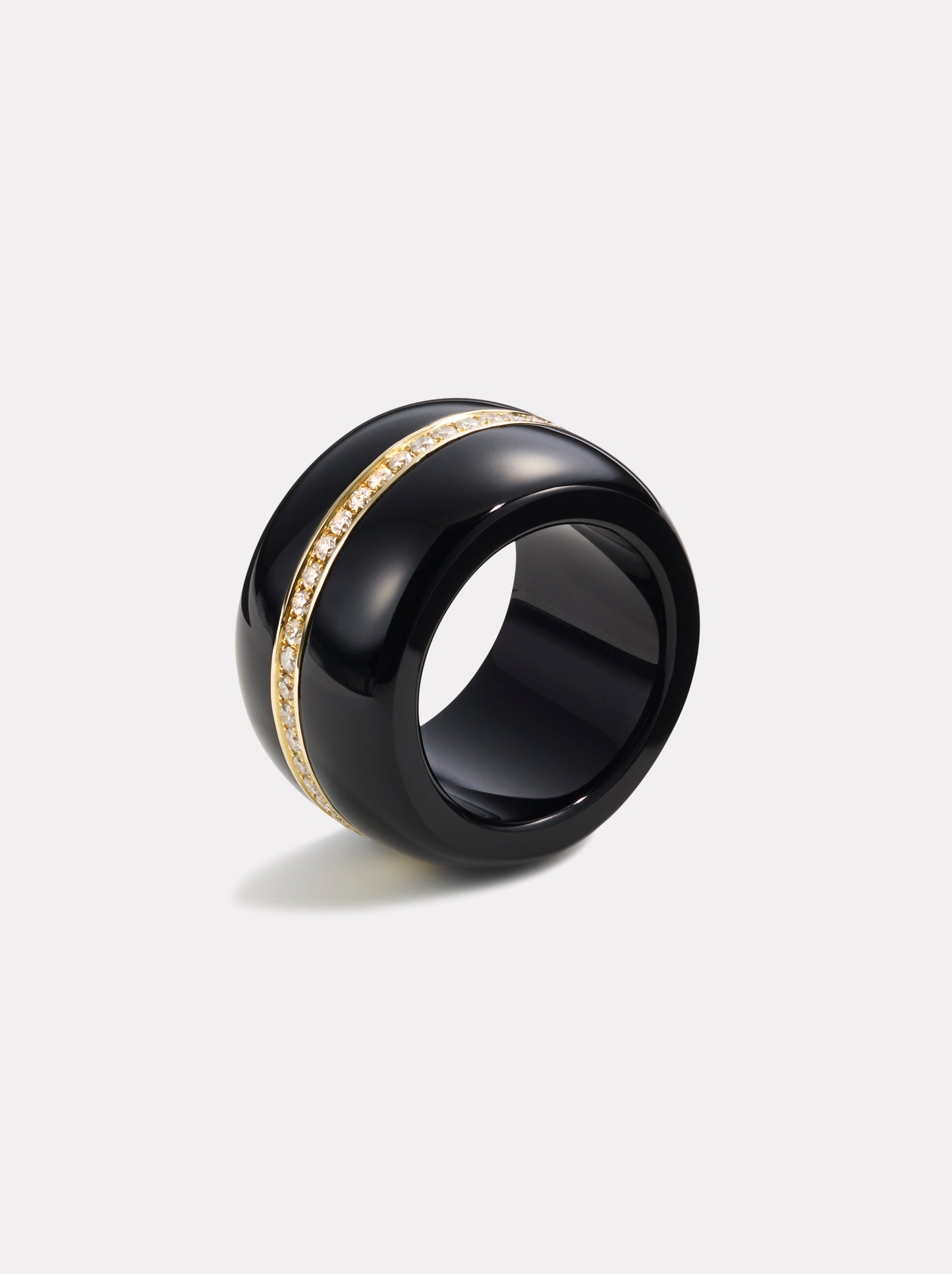 Diamond Pebble Cocktail Ring in Black Onyx