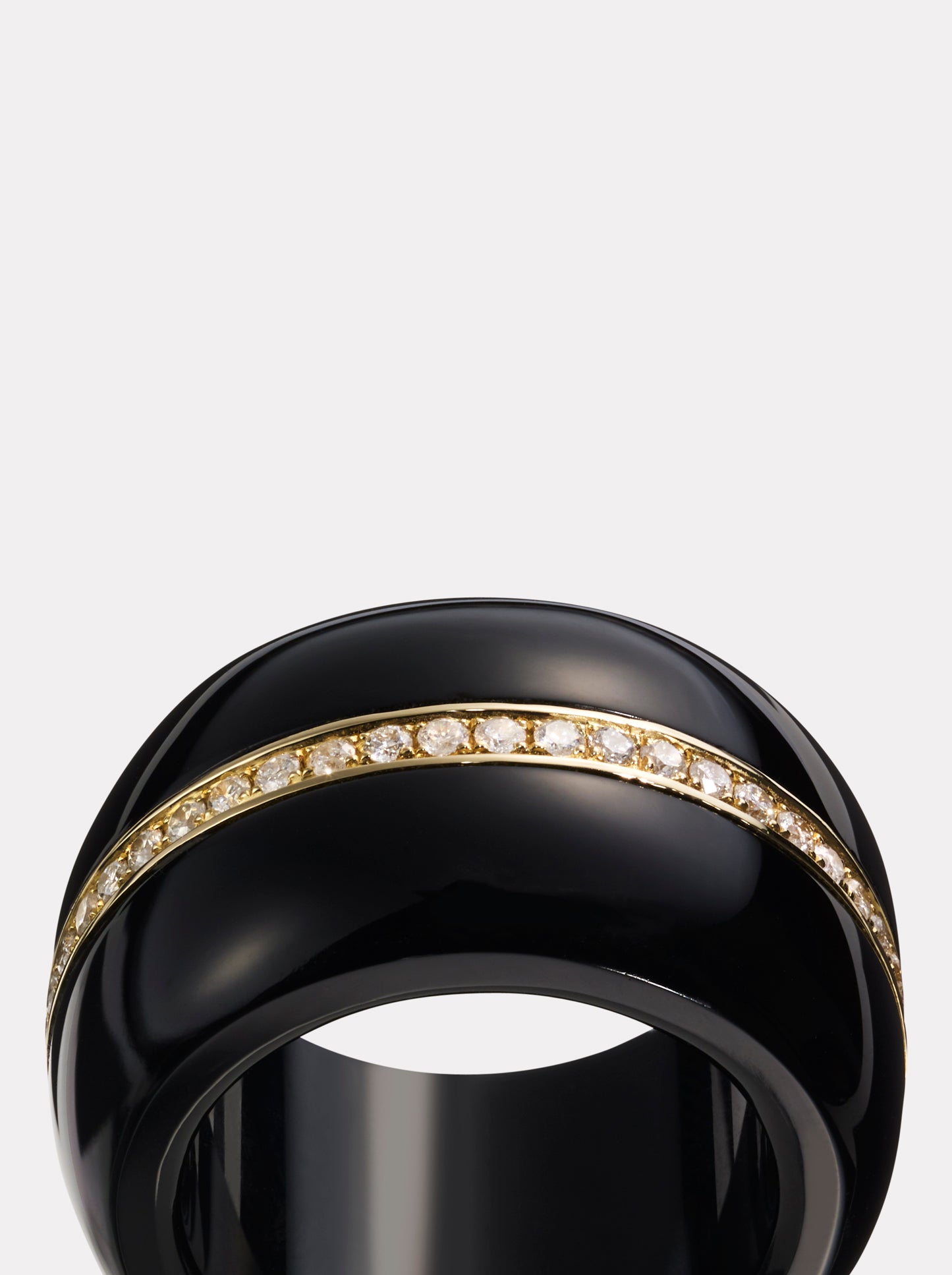 Diamond Pebble Cocktail Ring in Black Onyx