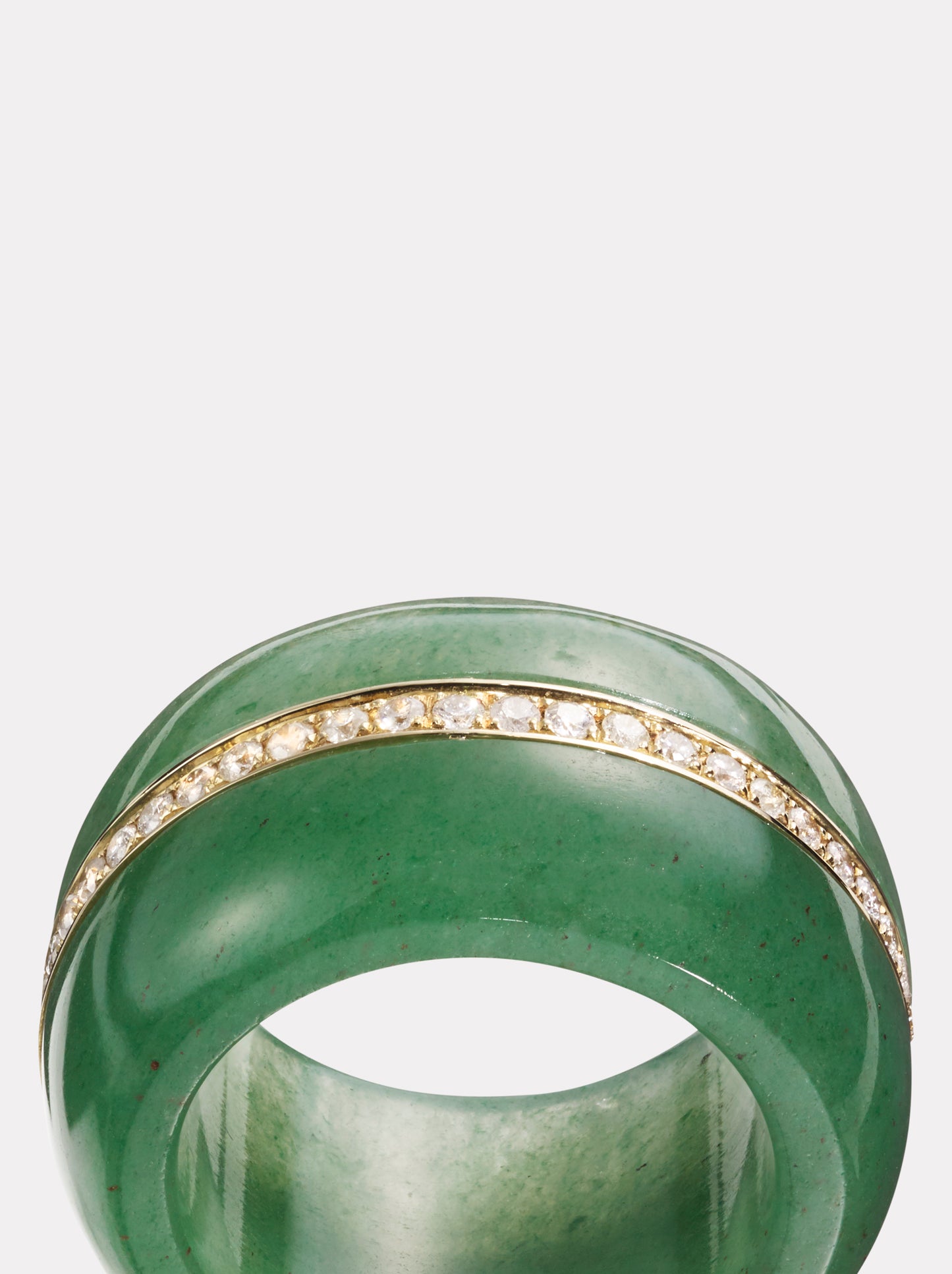 Diamond Pebble Cocktail Ring in Green Aventurine