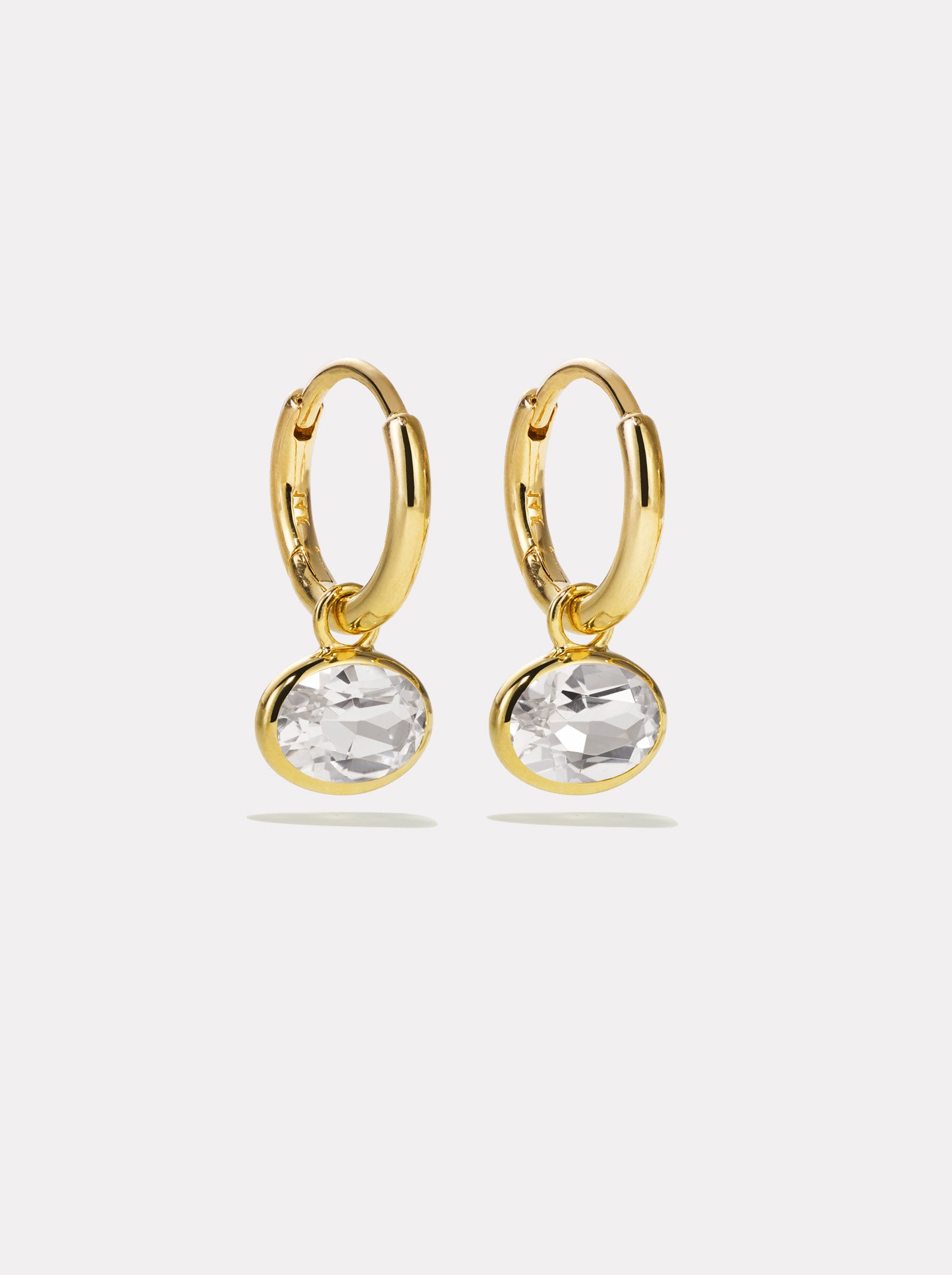 Orbit Hoops | White Topaz