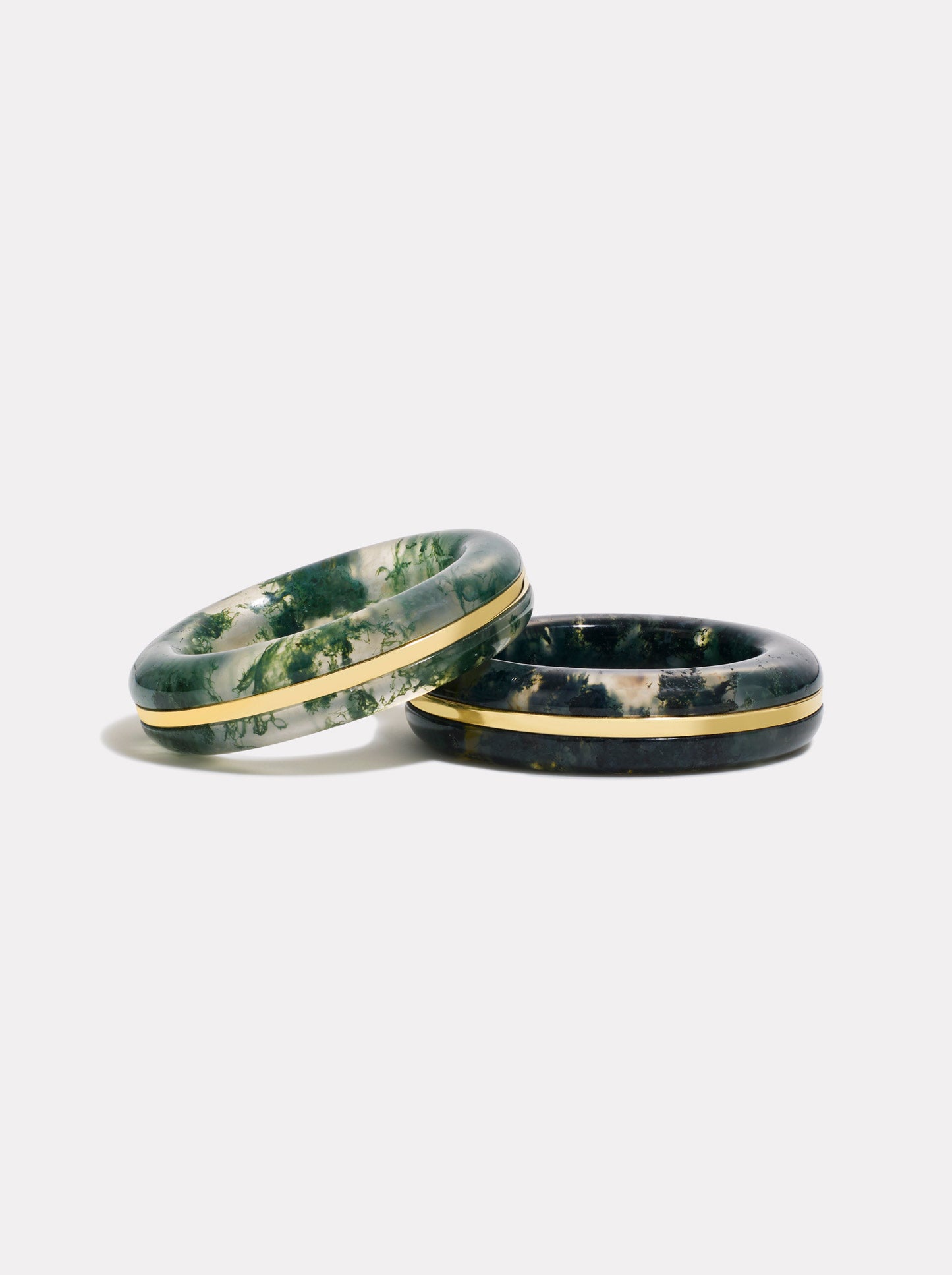 Essential Gem Stacking Ring - Green Moss Agate