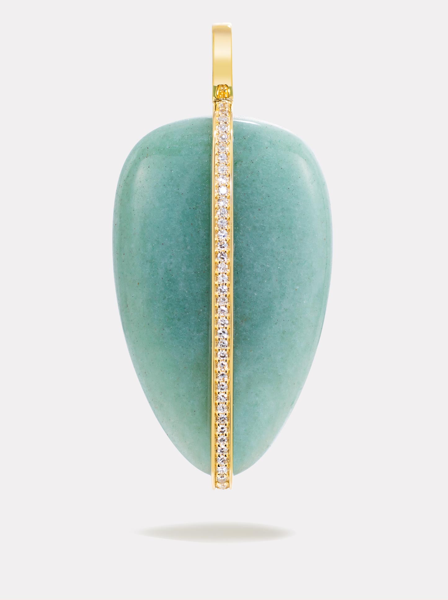 XL Diamond Pebble Pendant | Green Aventurine