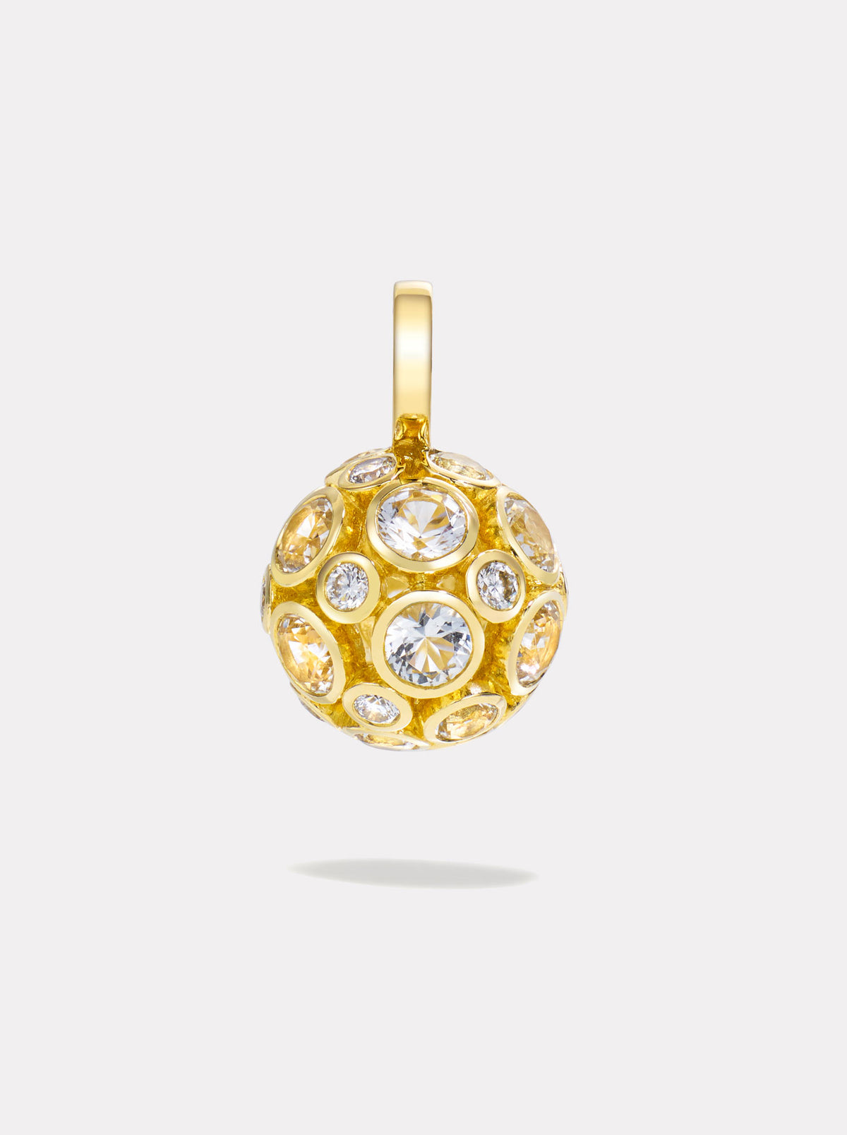 Orbit Globe Pendant | White Topaz, White Diamond