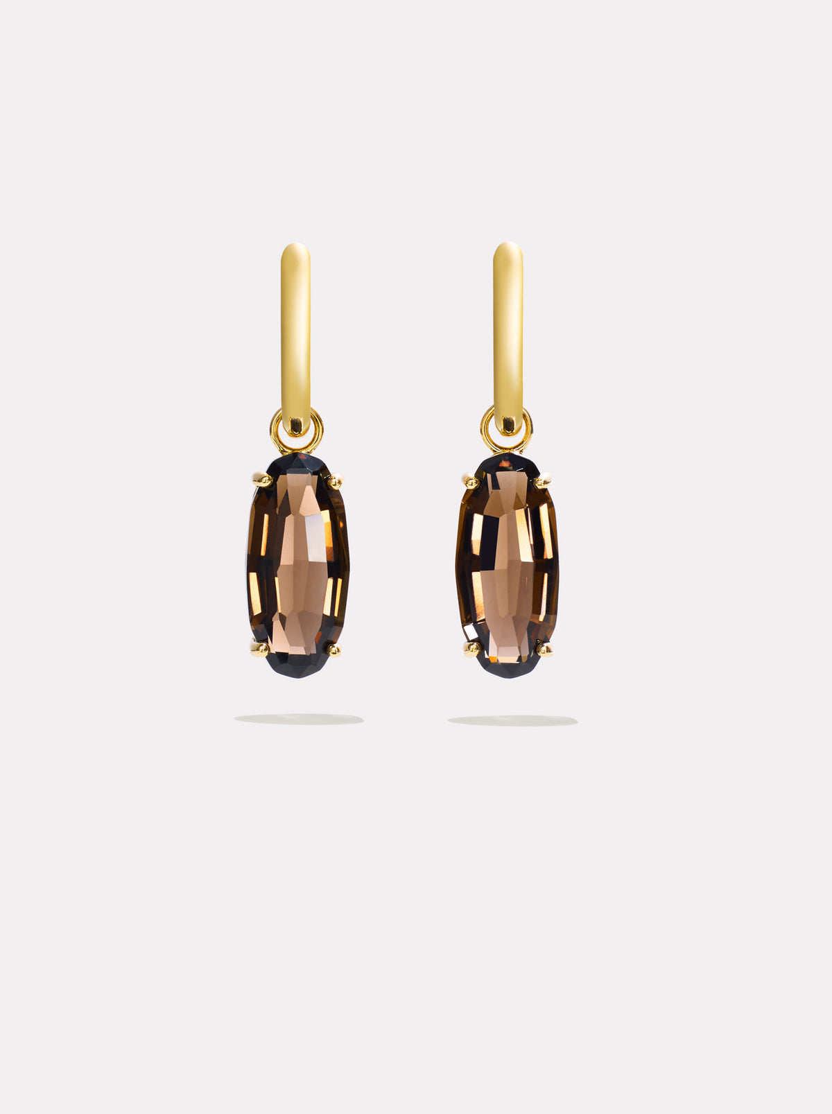 Ellipse Step Hoops | Smokey Quartz