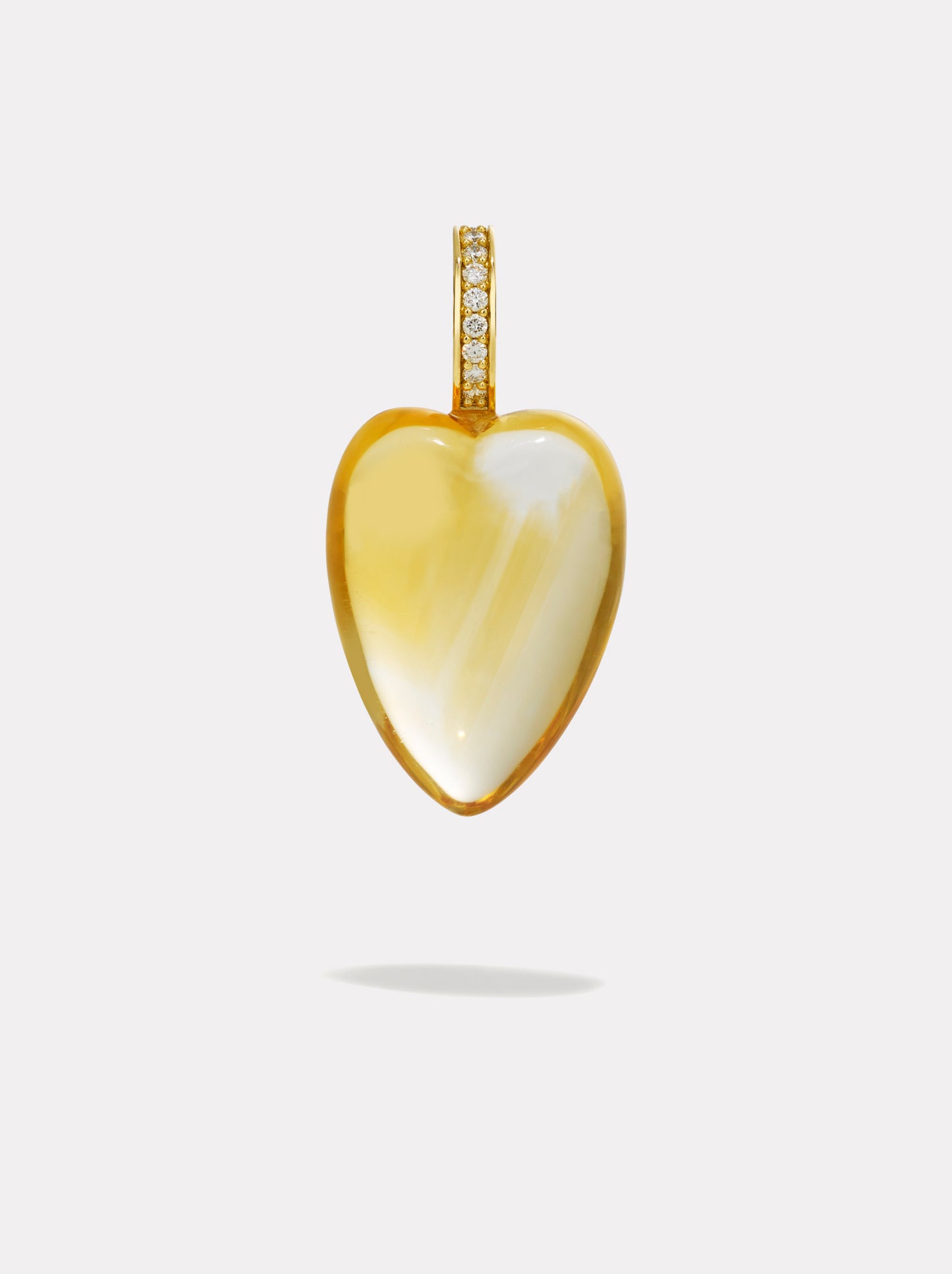 Heartstone Diamond Pendant | Citrine